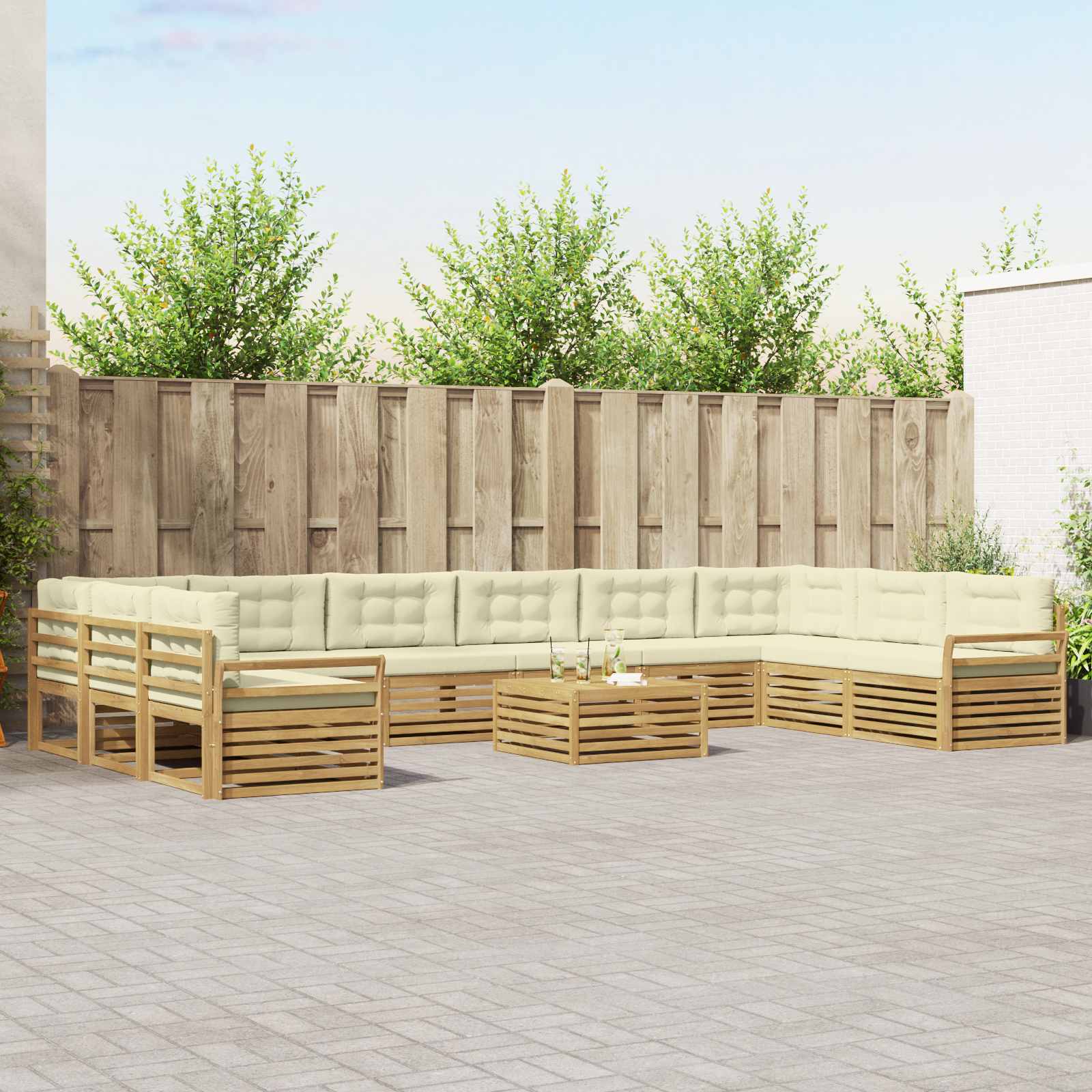 vidaXL Sofa-Sets 11 pcs Naturel Massief Acaciahout