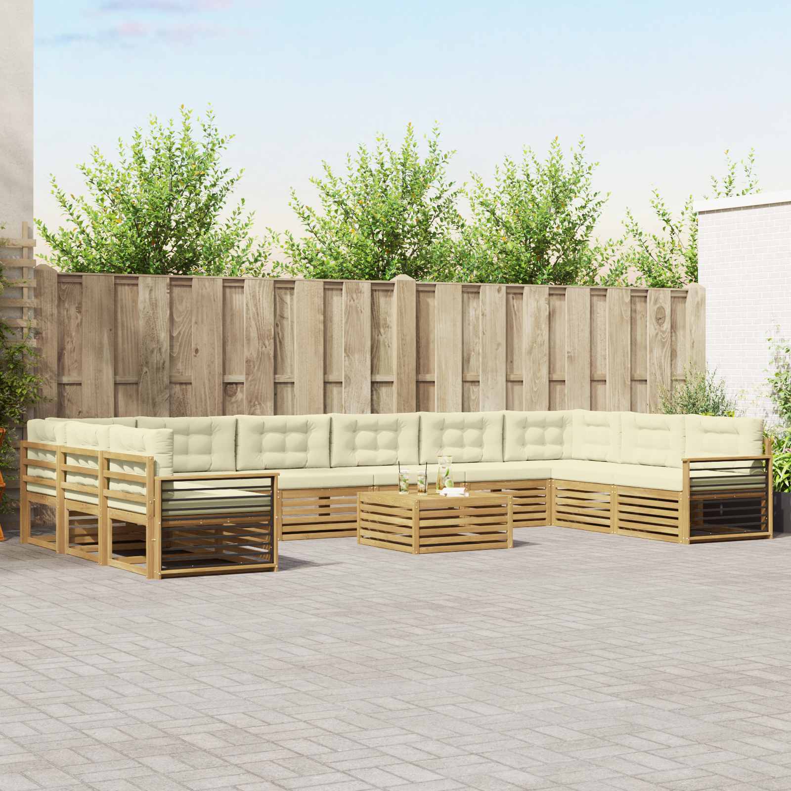 vidaXL Sofa-Sets 11 pcs Naturel Massief Acaciahout
