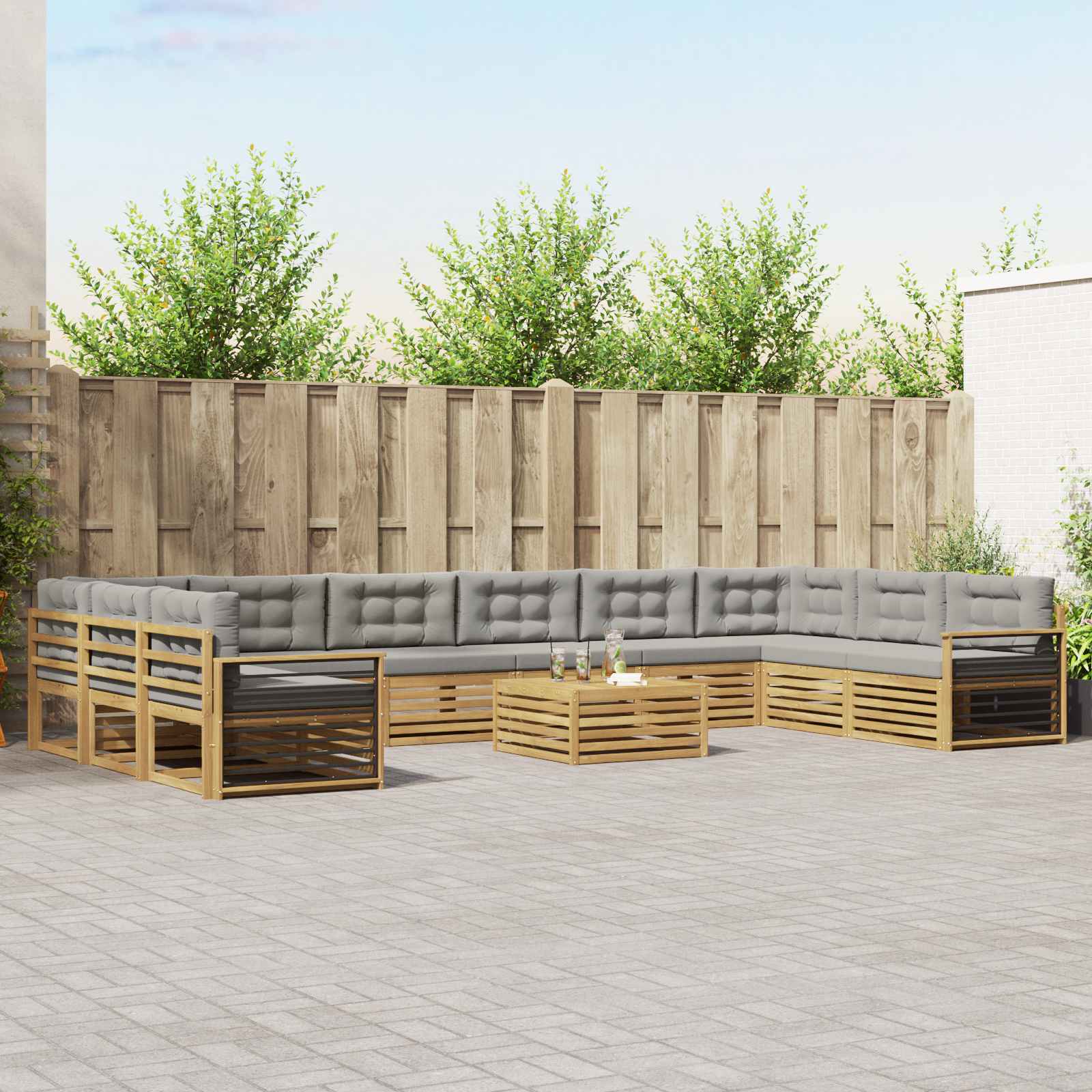 vidaXL Sofa-Sets 11 pcs Naturel Massief Acaciahout