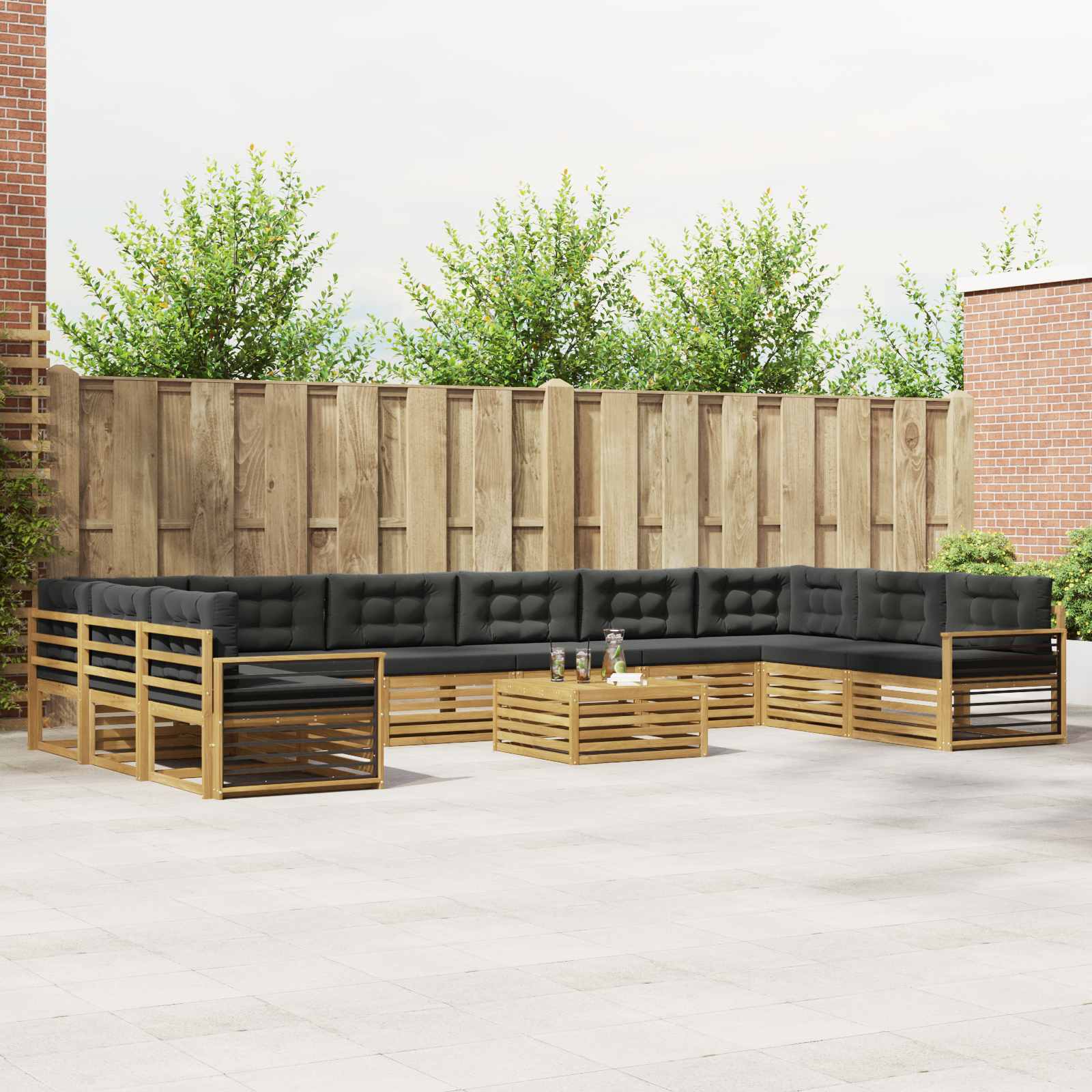 vidaXL Sofa-Sets 11 pcs Naturel Massief Acaciahout