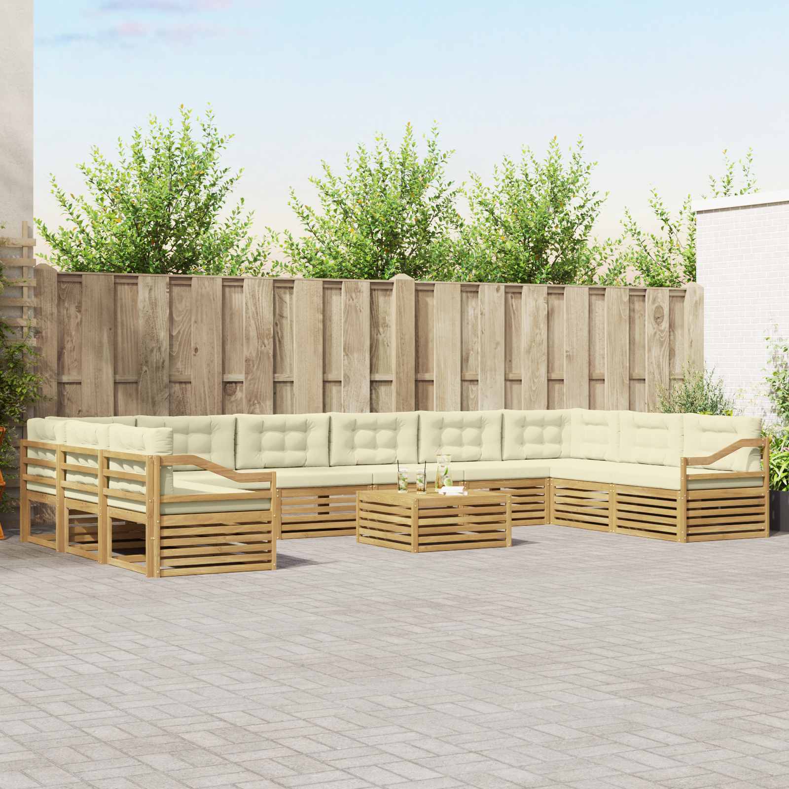 vidaXL Sofa-Sets 11 pcs Naturel Massief Acaciahout