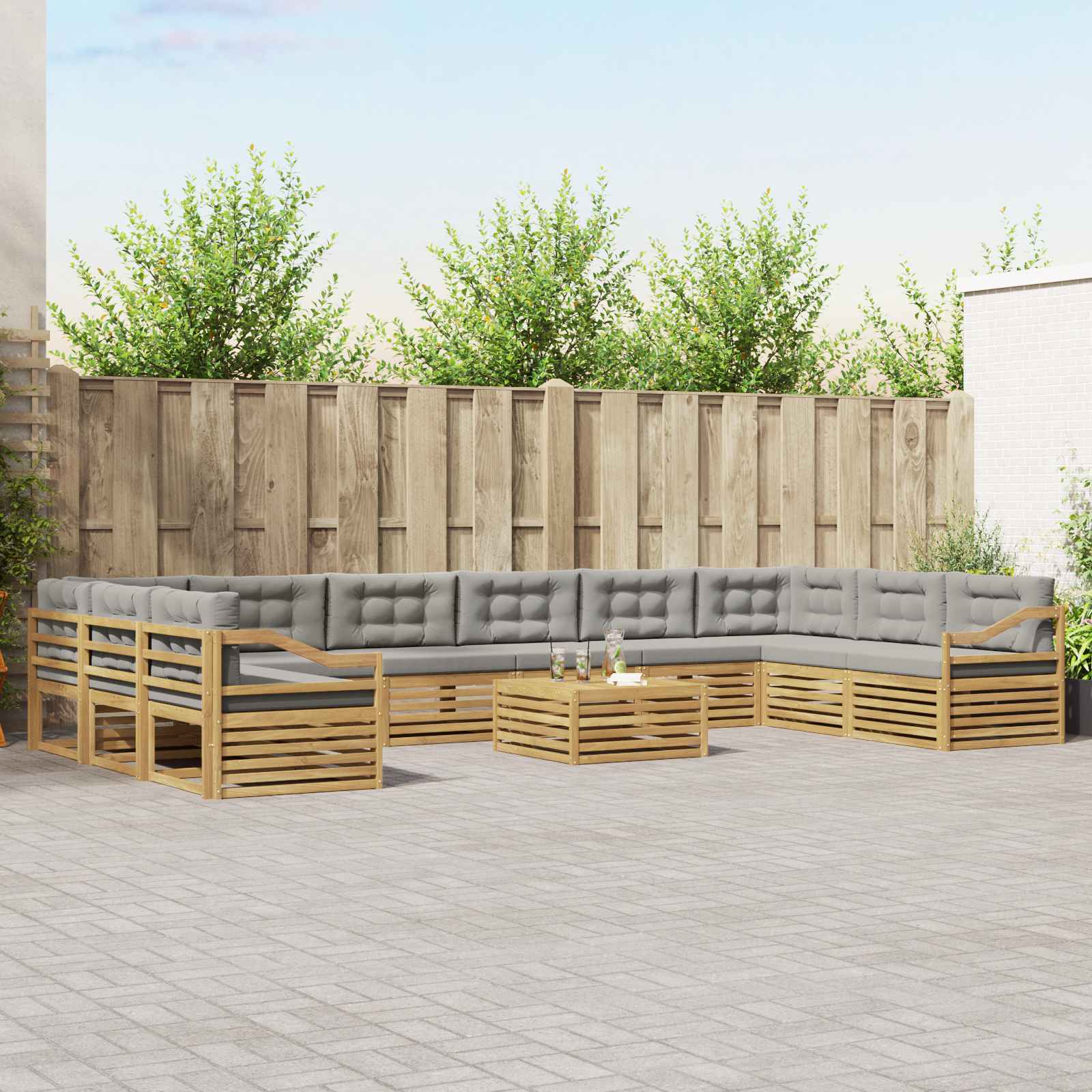 vidaXL Sofa-Sets 11 pcs Naturel Massief Acaciahout