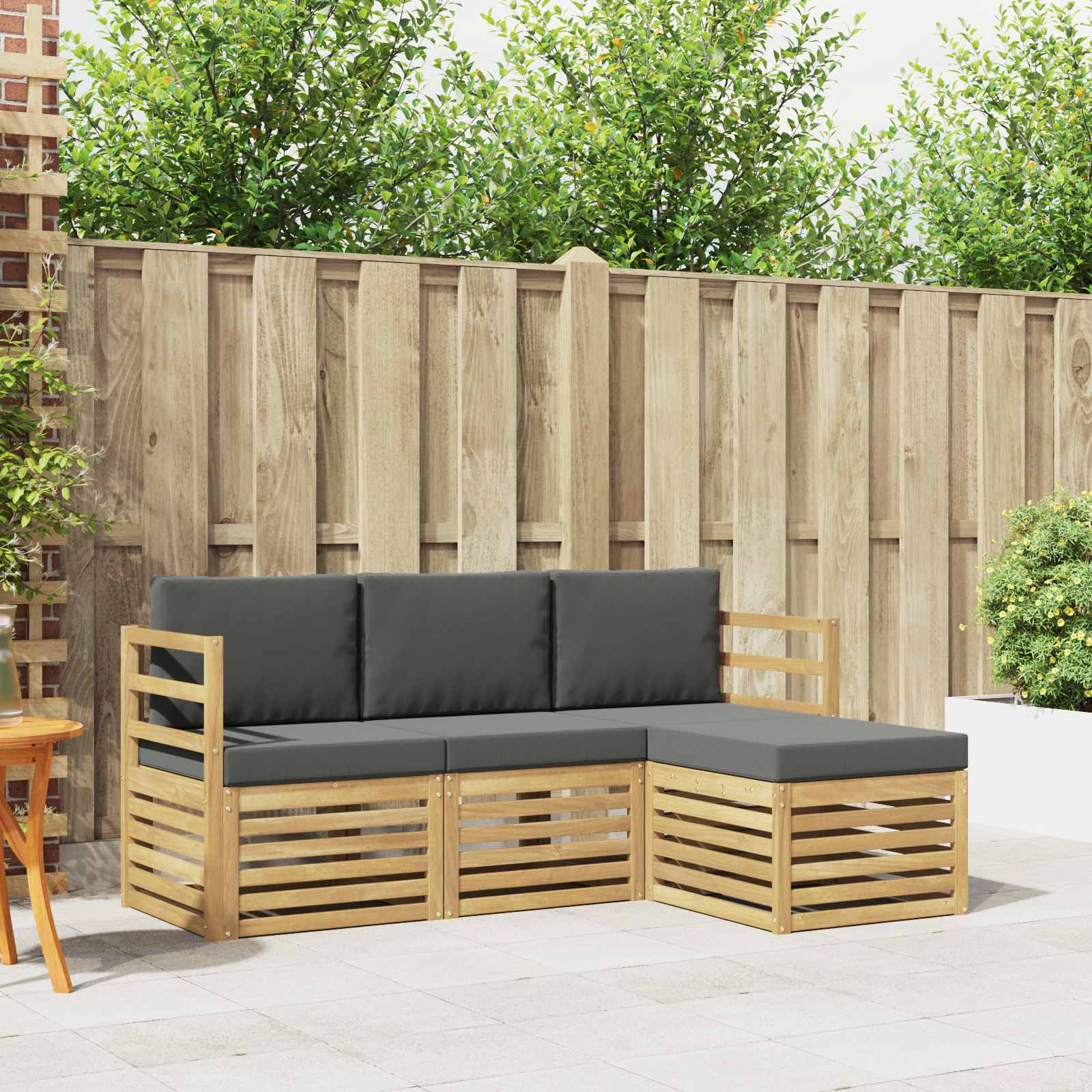 vidaXL Sofa-Sets 4 pcs Naturel Massief Acaciahout