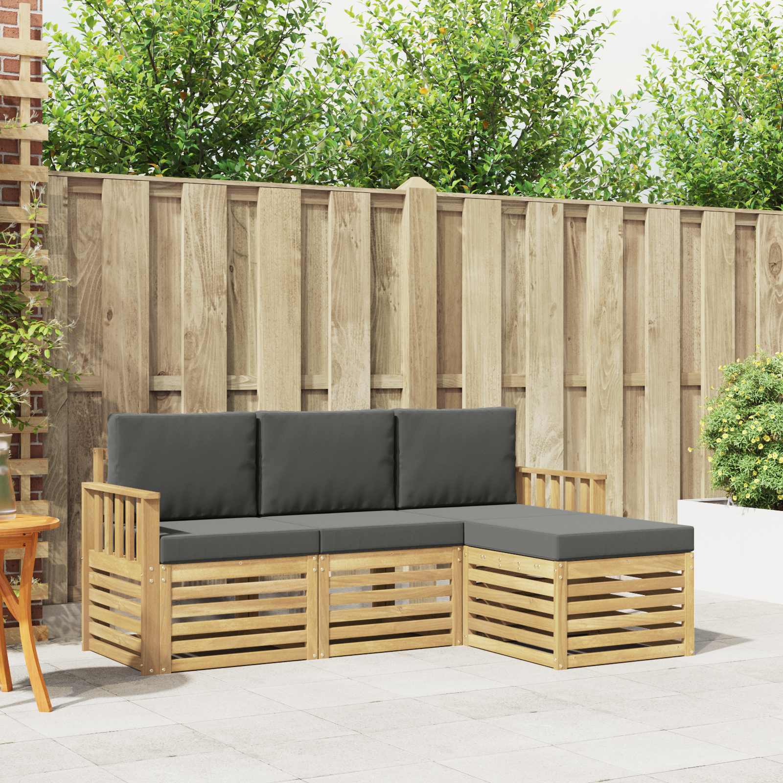 vidaXL Sofa-Sets 4 pcs Naturel Massief Acaciahout