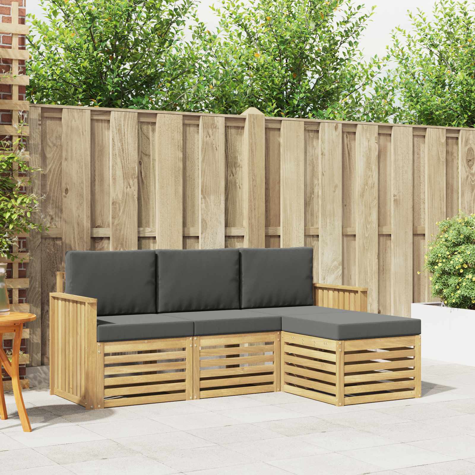 vidaXL Sofa-Sets 4 pcs Naturel Massief Acaciahout