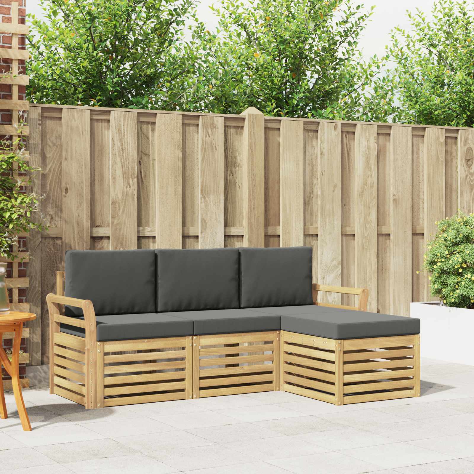 vidaXL Sofa-Sets 4 pcs Naturel Massief Acaciahout