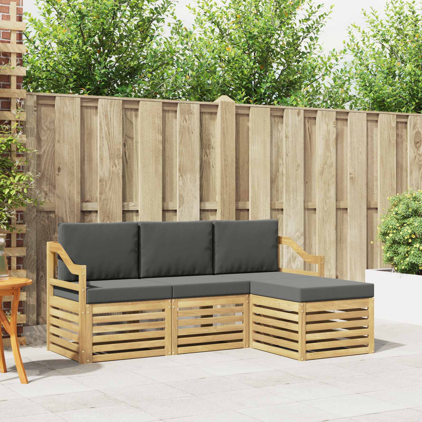 vidaXL Sofa-Sets 4 pcs Naturel Massief Acaciahout