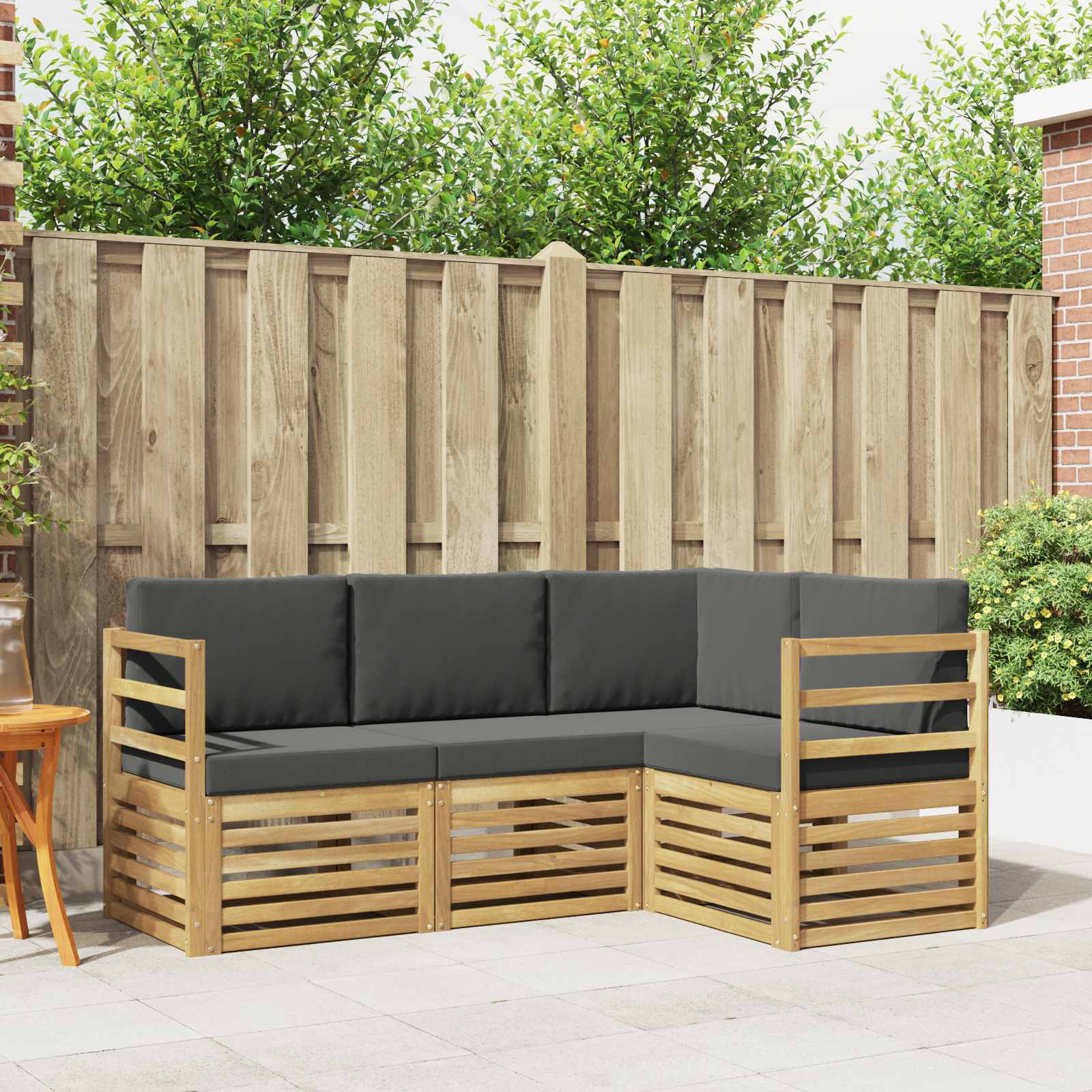 vidaXL Sofa-Sets 4 pcs Naturel Massief Acaciahout