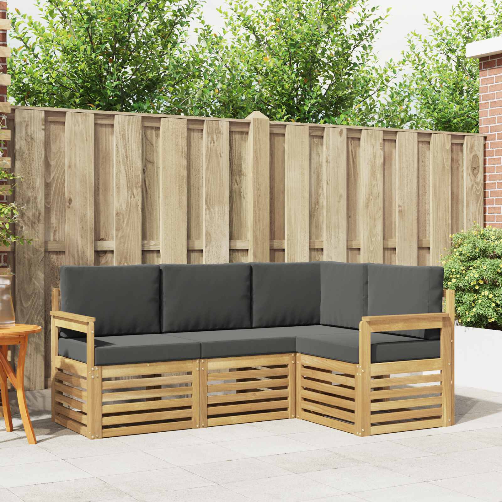 vidaXL Sofa-Sets 4 pcs Naturel Massief Acaciahout