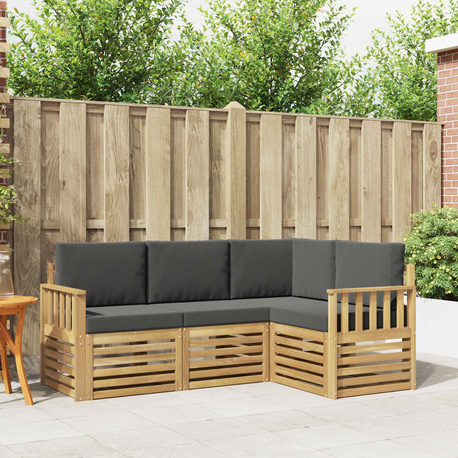 vidaXL Sofa-Sets 4 pcs Naturel Massief Acaciahout