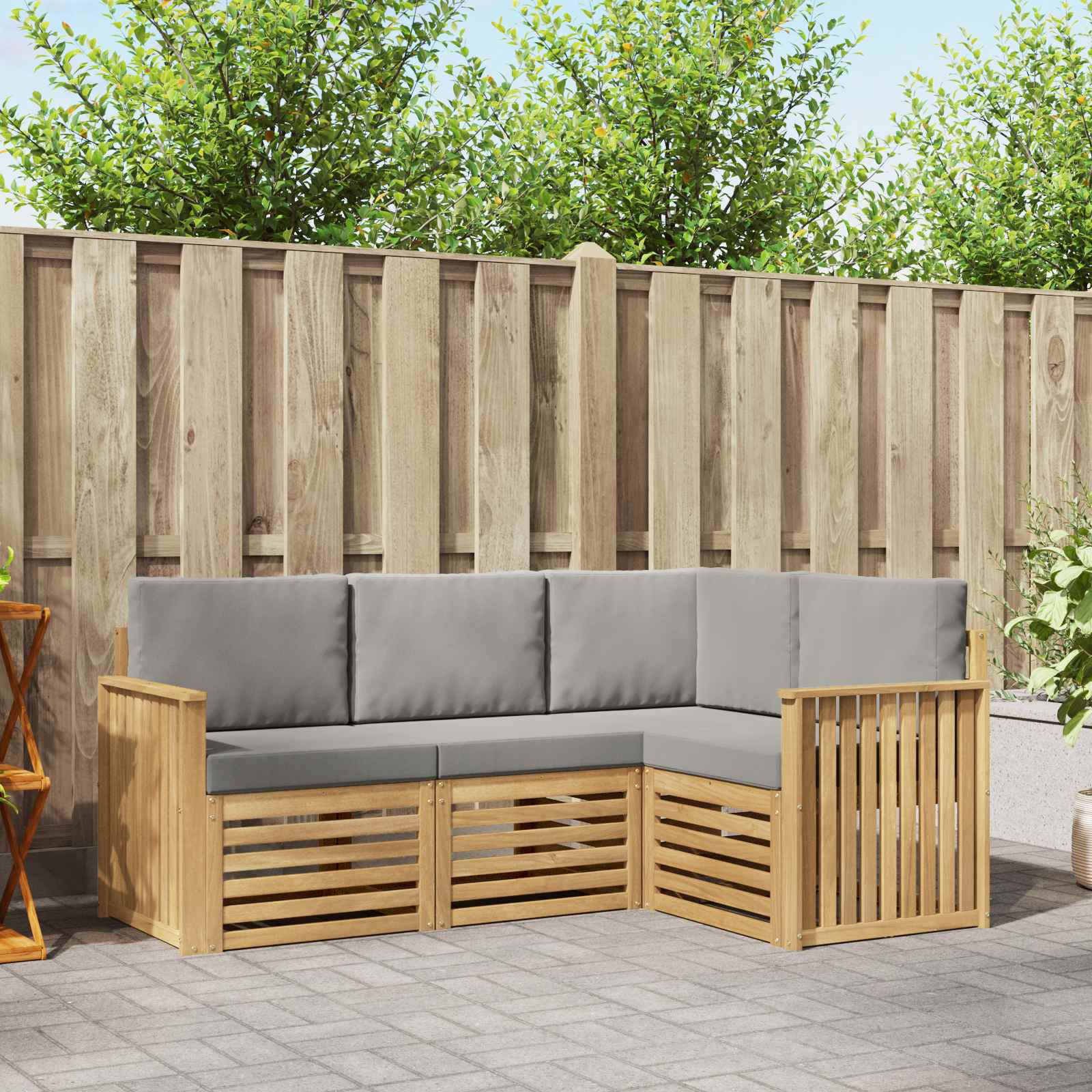 vidaXL Sofa-Sets 4 pcs Naturel Massief Acaciahout
