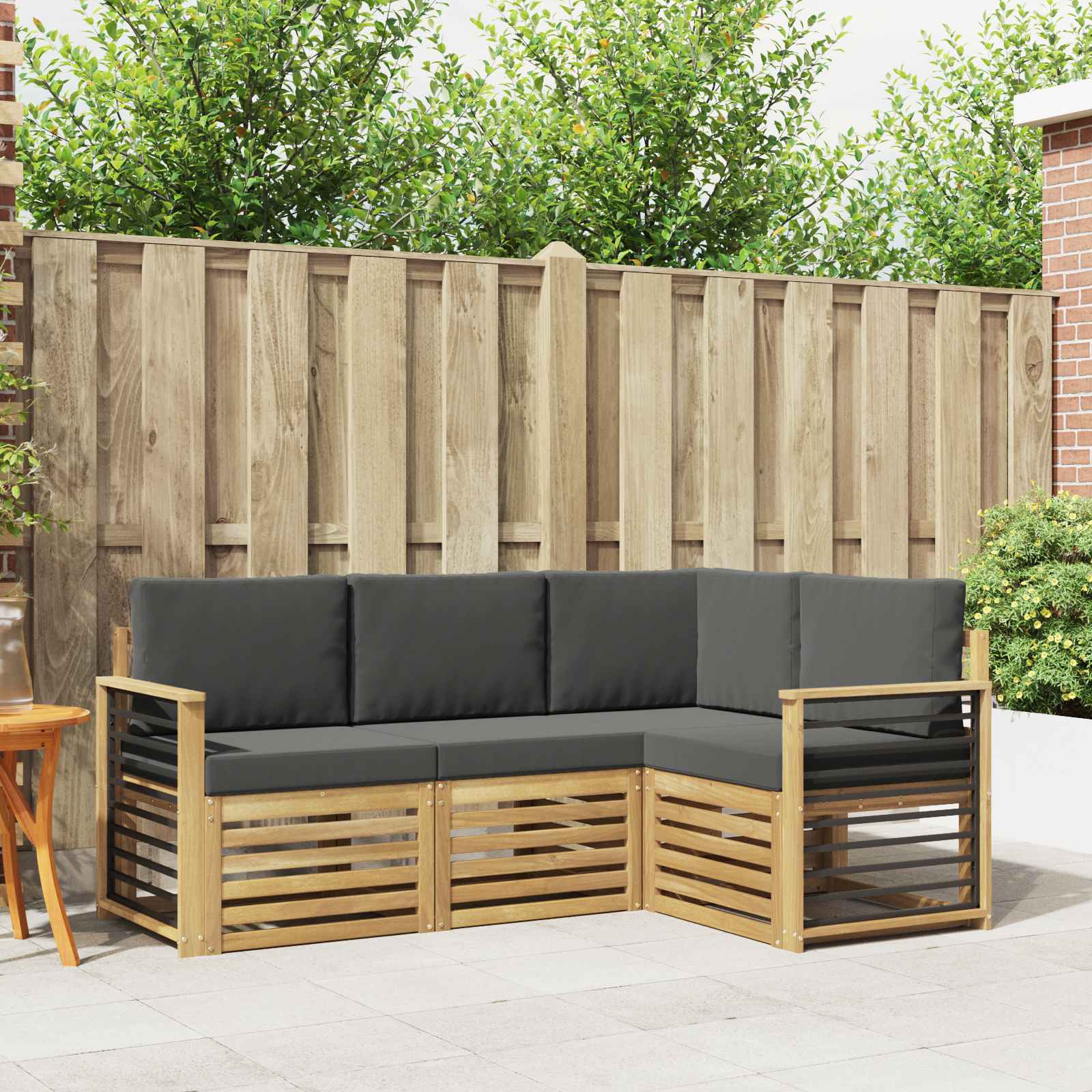vidaXL Sofa-Sets 4 pcs Naturel Massief Acaciahout
