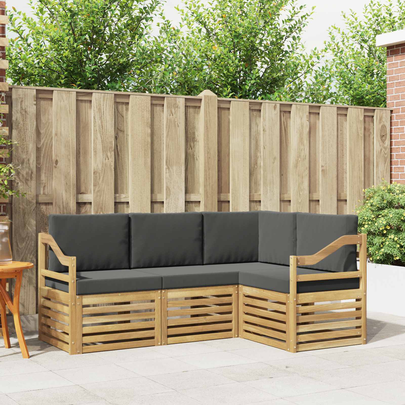 vidaXL Sofa-Sets 4 pcs Naturel Massief Acaciahout