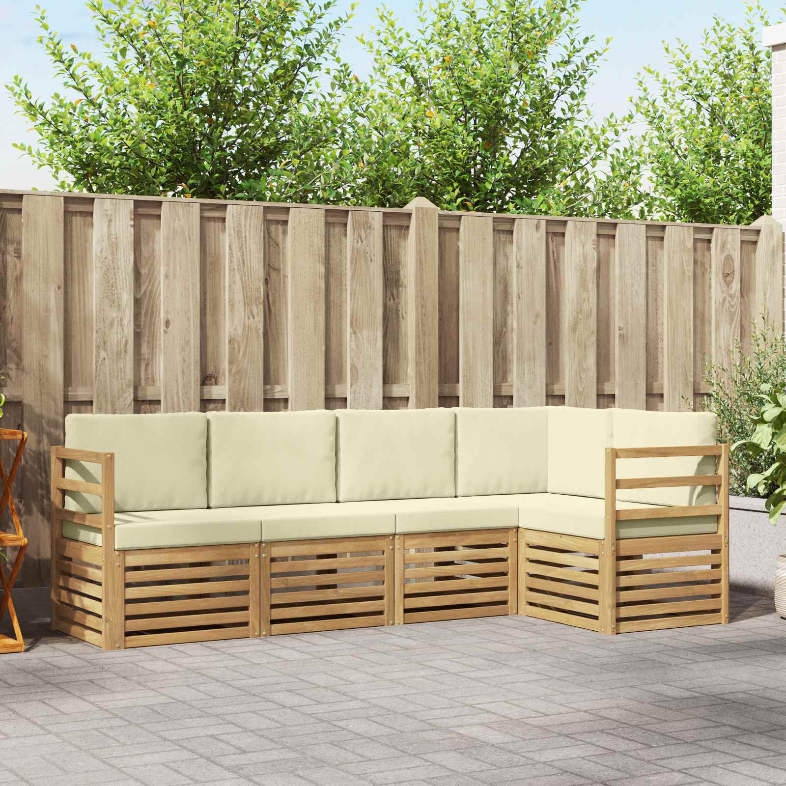 vidaXL Sofa-Sets 5 pcs Naturel Massief Acaciahout
