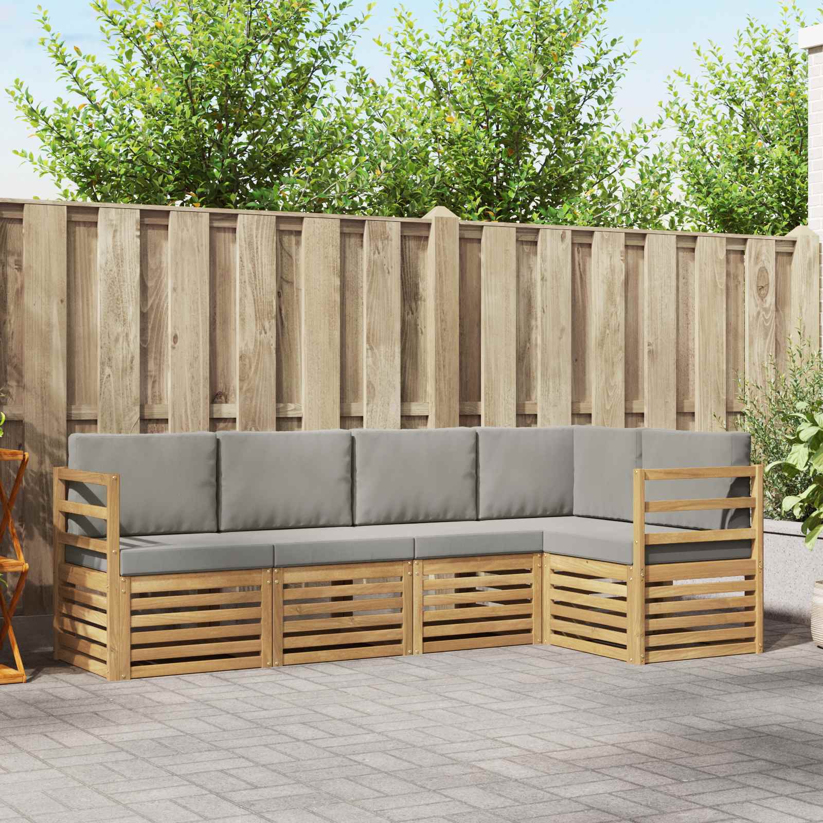 vidaXL Sofa-Sets 5 pcs Naturel Massief Acaciahout