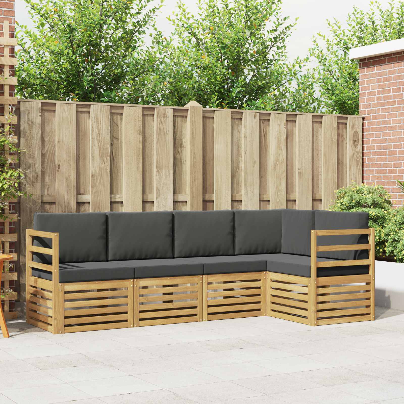 vidaXL Sofa-Sets 5 pcs Naturel Massief Acaciahout
