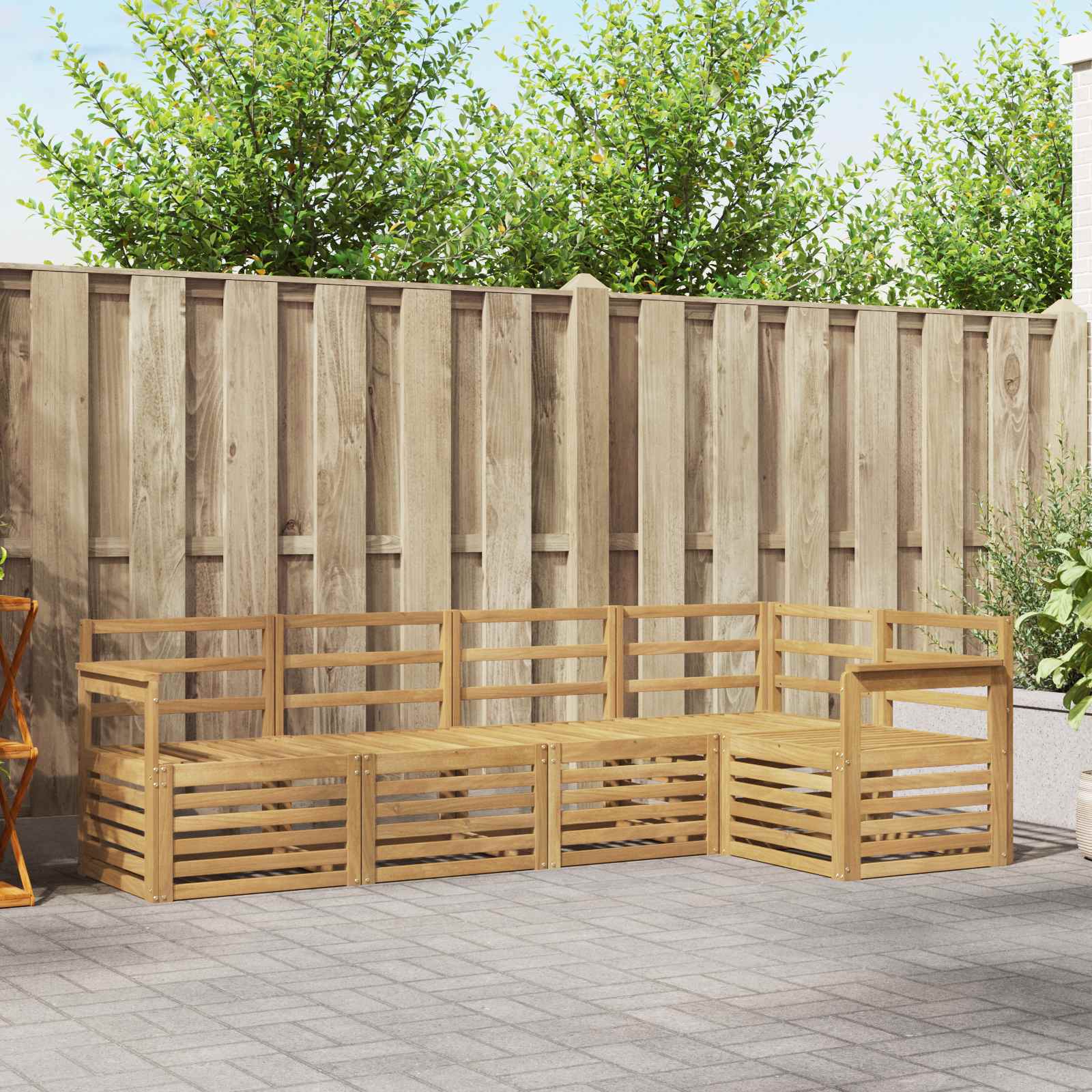 vidaXL Sofa-Sets 5 pcs Naturel Massief Acaciahout