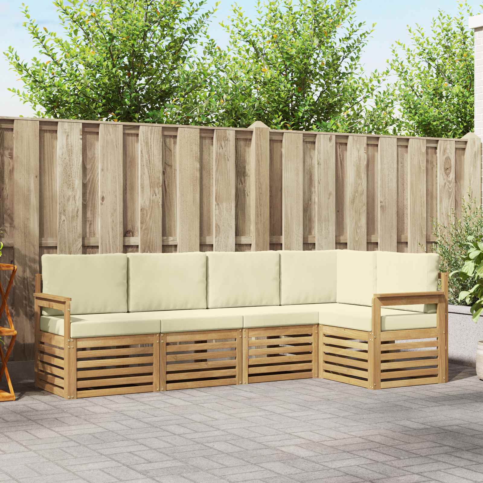 vidaXL Sofa-Sets 5 pcs Naturel Massief Acaciahout