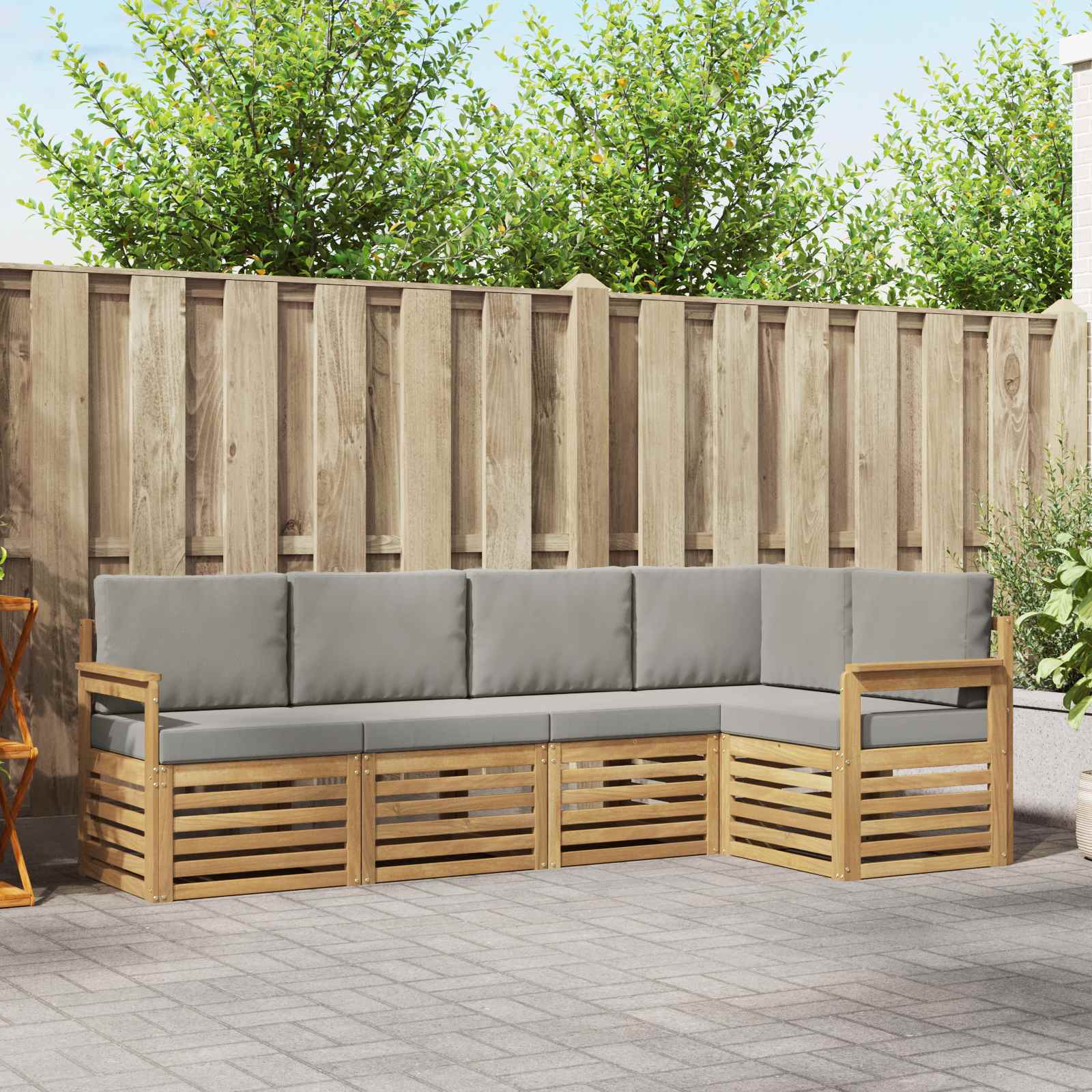 vidaXL Sofa-Sets 5 pcs Naturel Massief Acaciahout