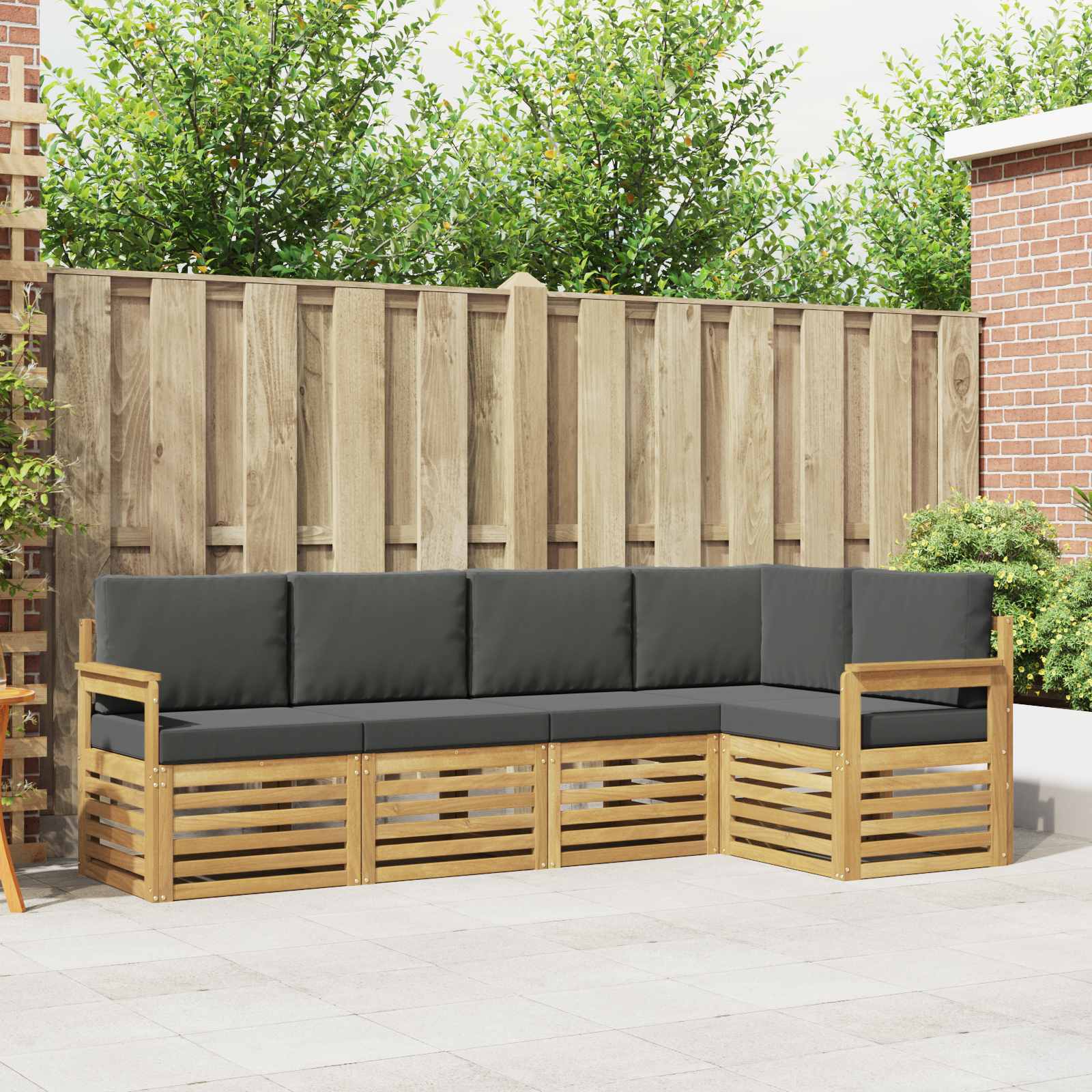 vidaXL Sofa-Sets 5 pcs Naturel Massief Acaciahout