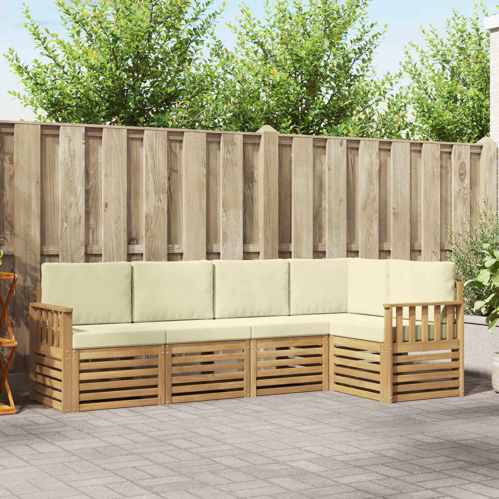 vidaXL Sofa-Sets 5 pcs Naturel Massief Acaciahout