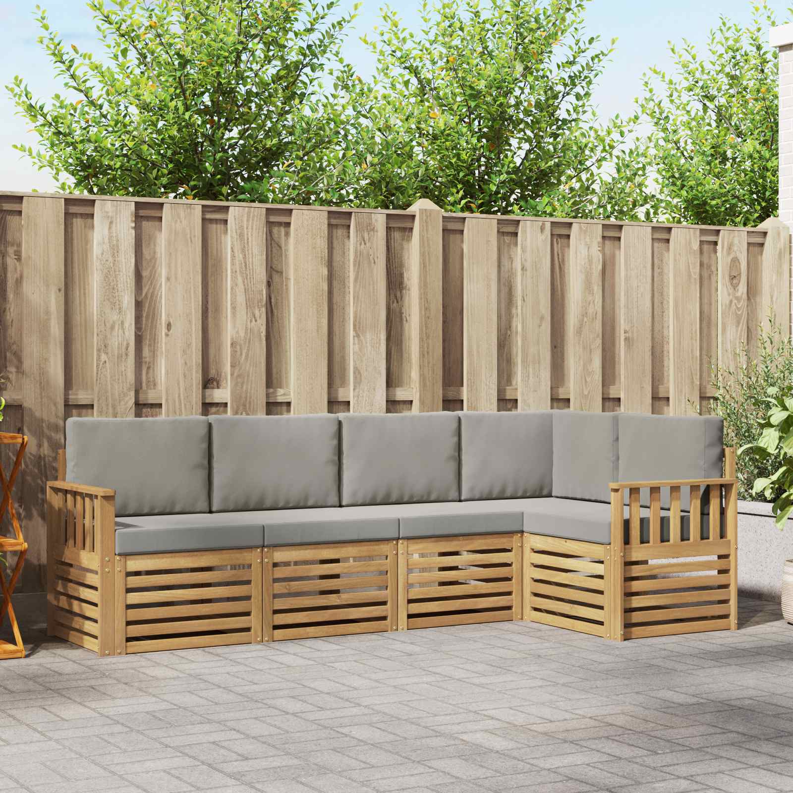 vidaXL Sofa-Sets 5 pcs Naturel Massief Acaciahout