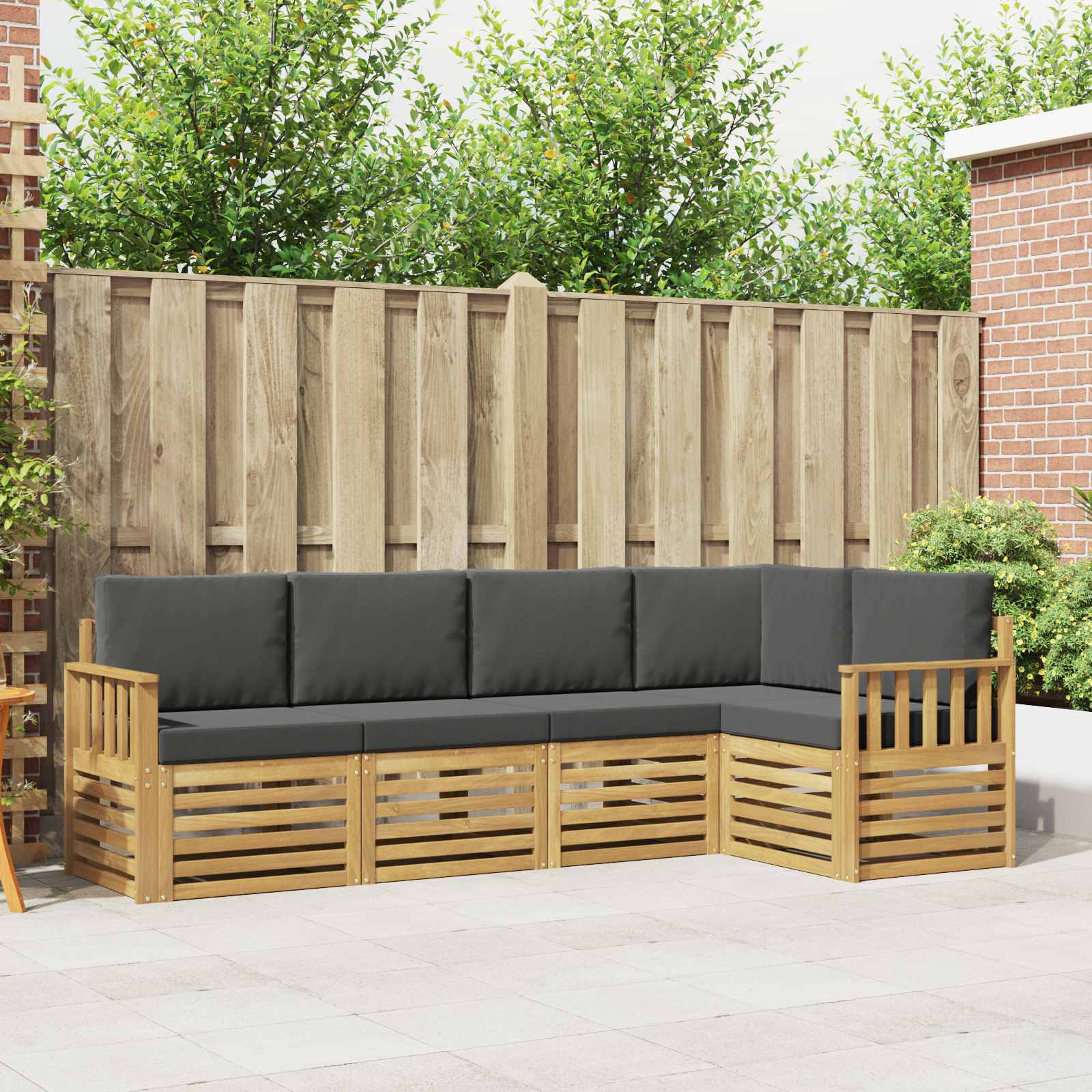 vidaXL Sofa-Sets 5 pcs Naturel Massief Acaciahout