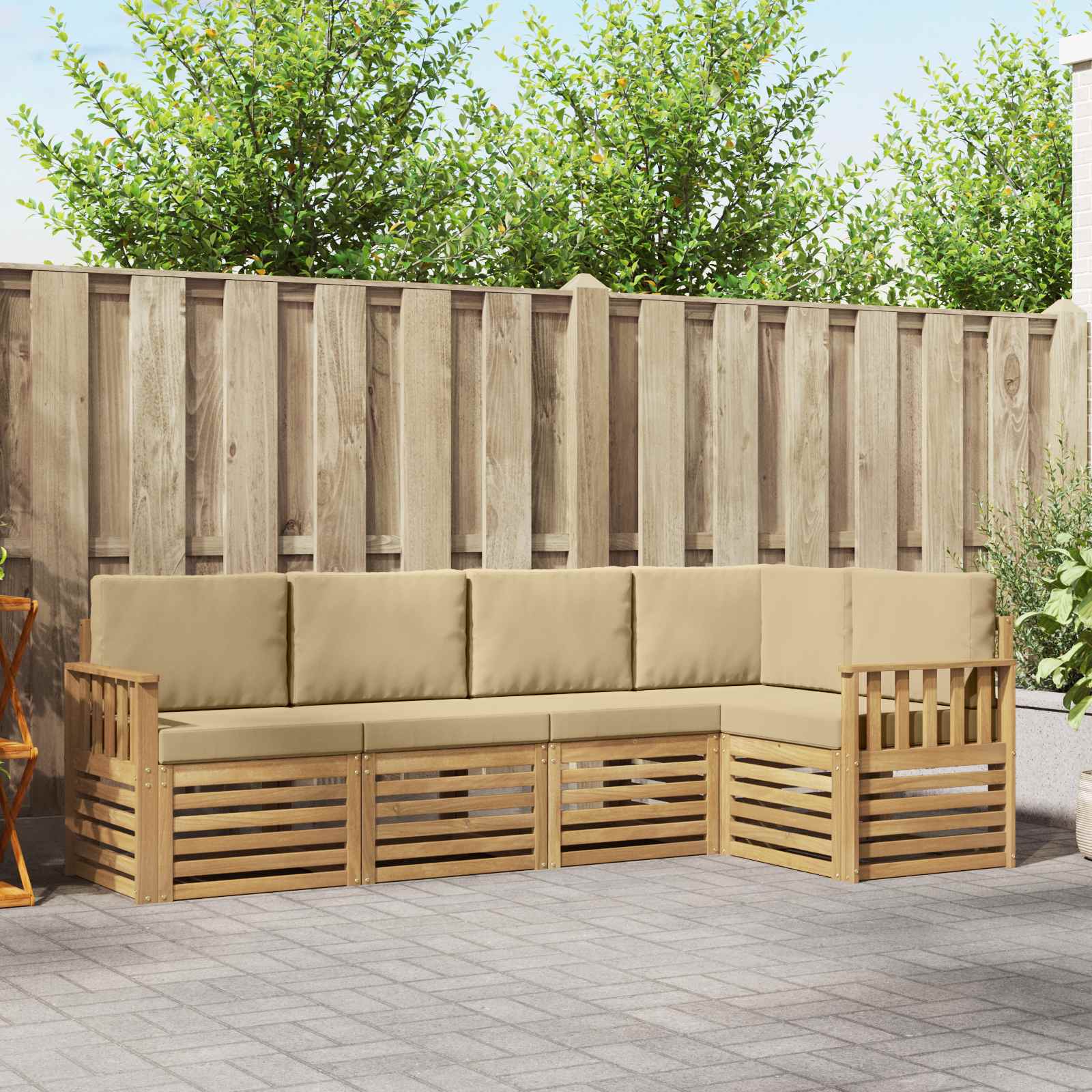 vidaXL Sofa-Sets 5 pcs Naturel Massief Acaciahout
