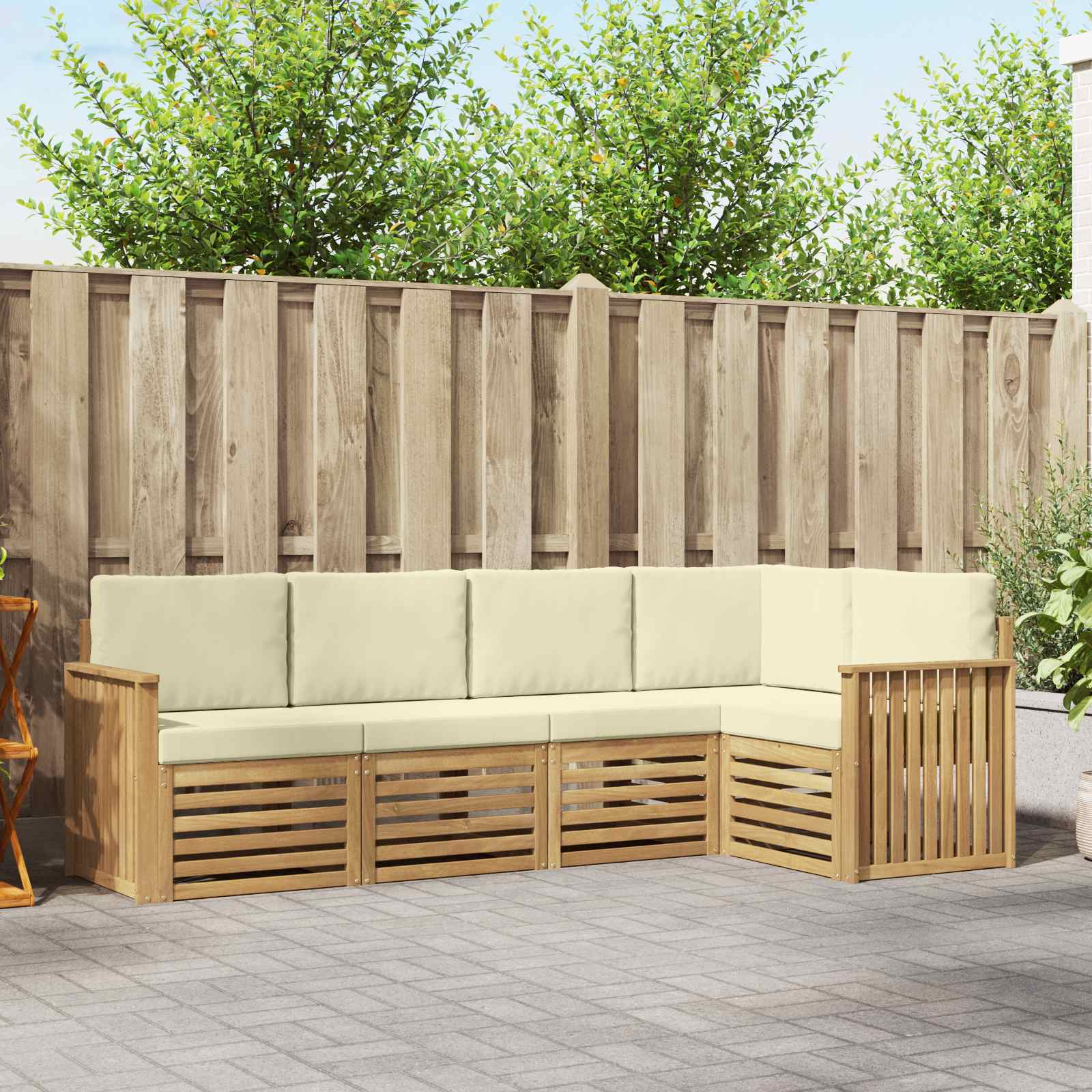 vidaXL Sofa-Sets 5 pcs Naturel Massief Acaciahout