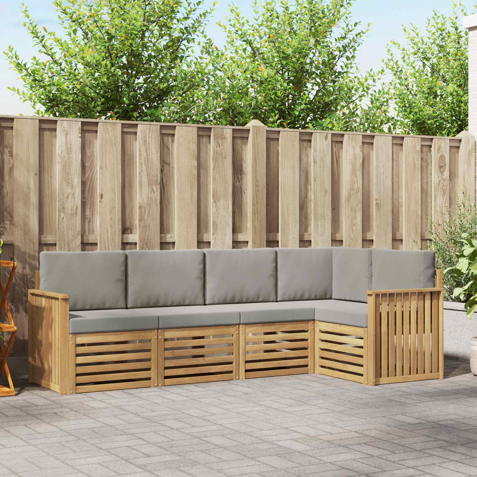 vidaXL Sofa-Sets 5 pcs Naturel Massief Acaciahout