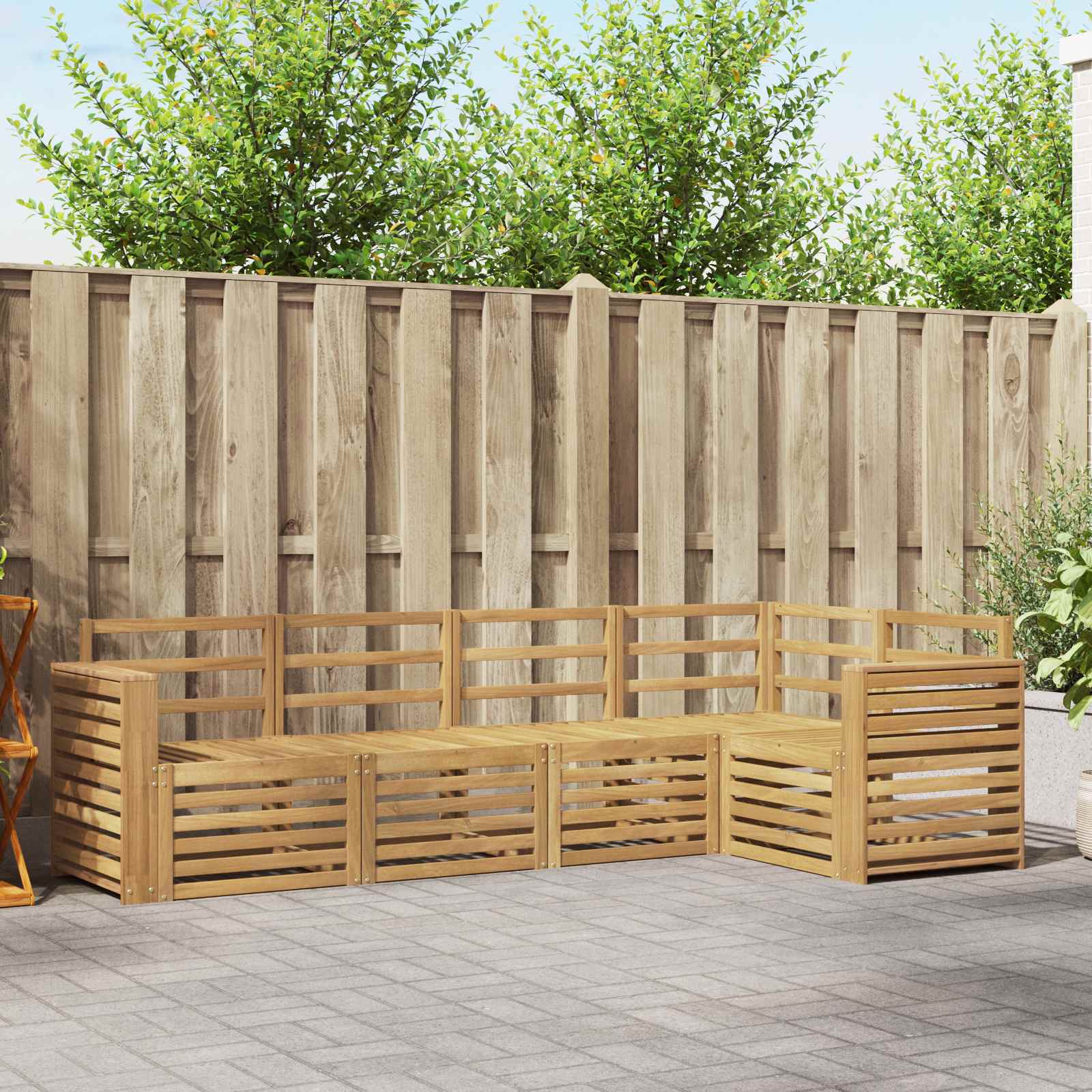 vidaXL Sofa-Sets 5 pcs Naturel Massief Acaciahout