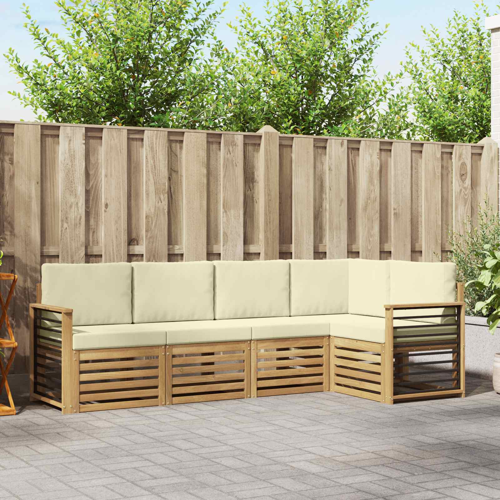 vidaXL Sofa-Sets 5 pcs Naturel Massief Acaciahout