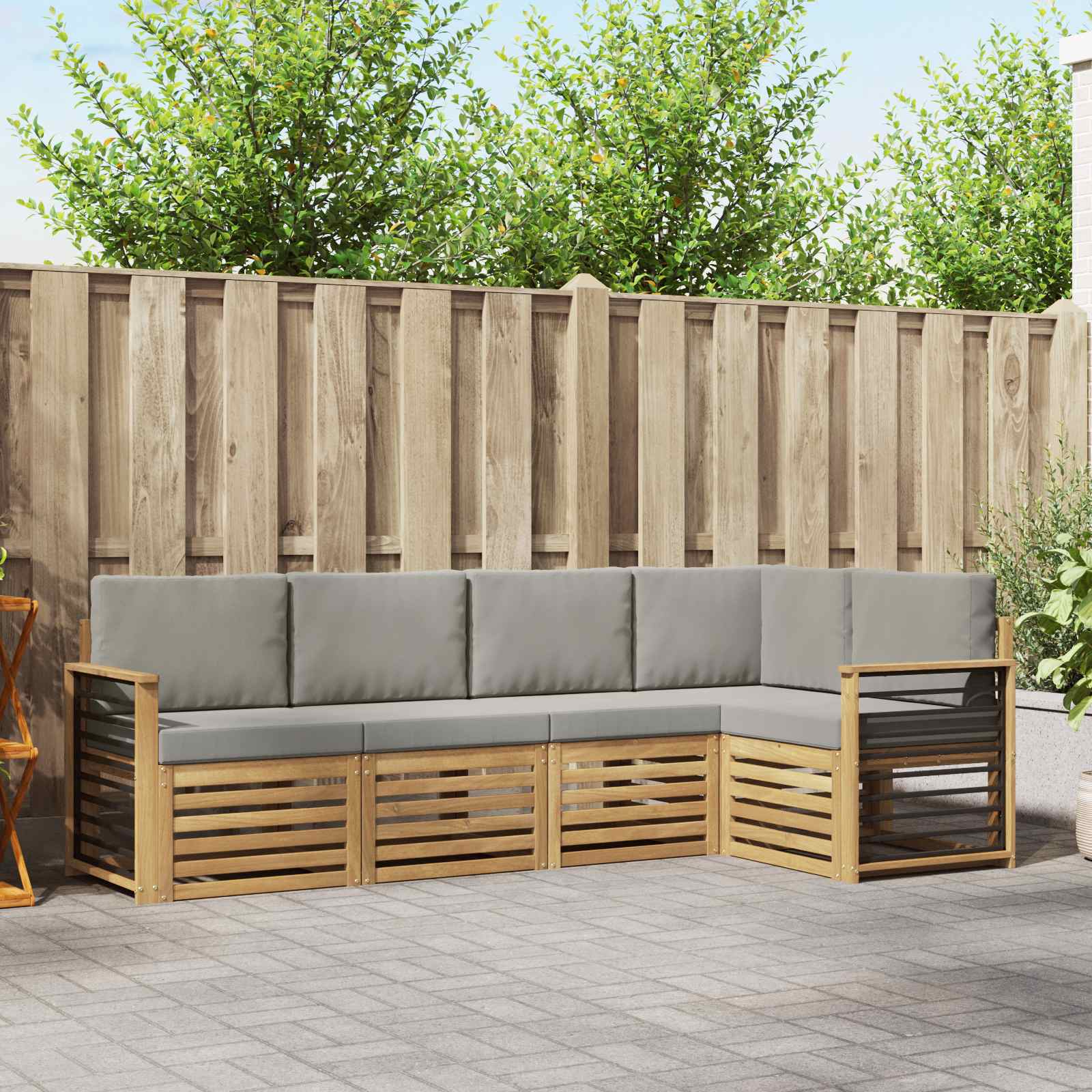 vidaXL Sofa-Sets 5 pcs Naturel Massief Acaciahout