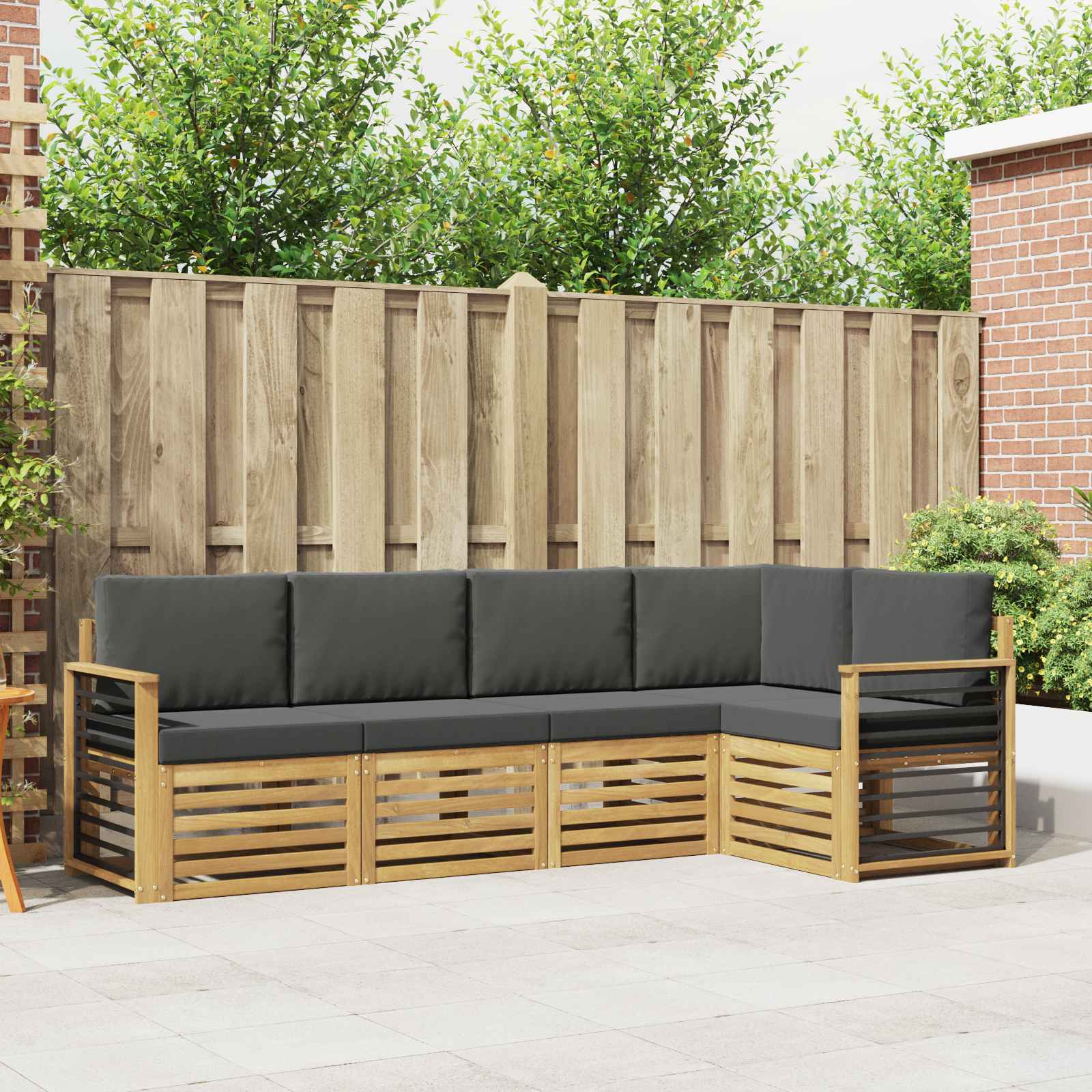 vidaXL Sofa-Sets 5 pcs Naturel Massief Acaciahout