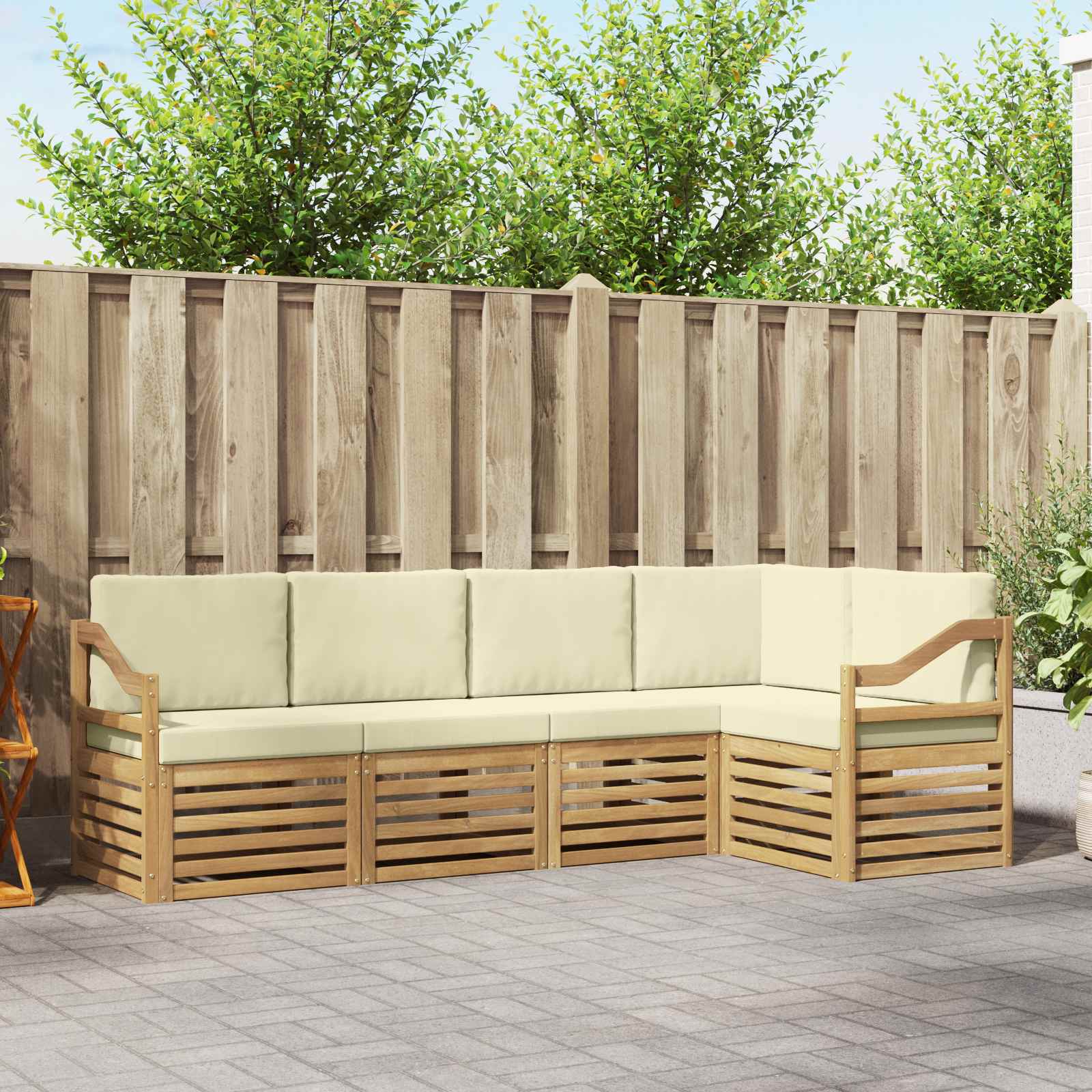 vidaXL Sofa-Sets 5 pcs Naturel Massief Acaciahout