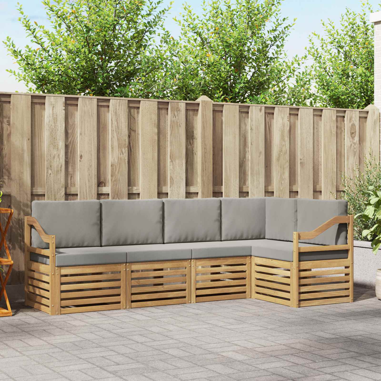 vidaXL Sofa-Sets 5 pcs Naturel Massief Acaciahout