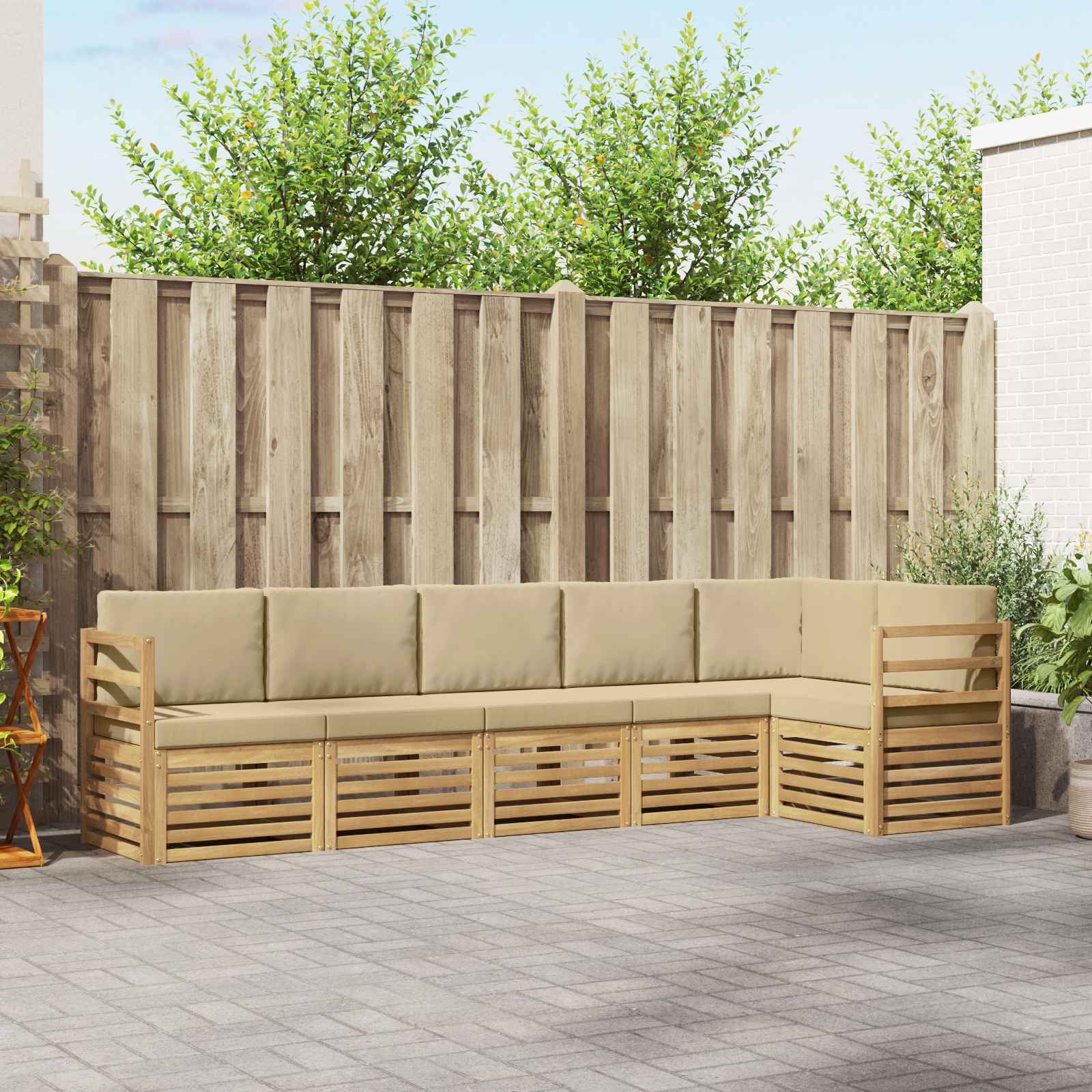vidaXL Sofa-Sets 6 pcs Naturel Massief Acaciahout