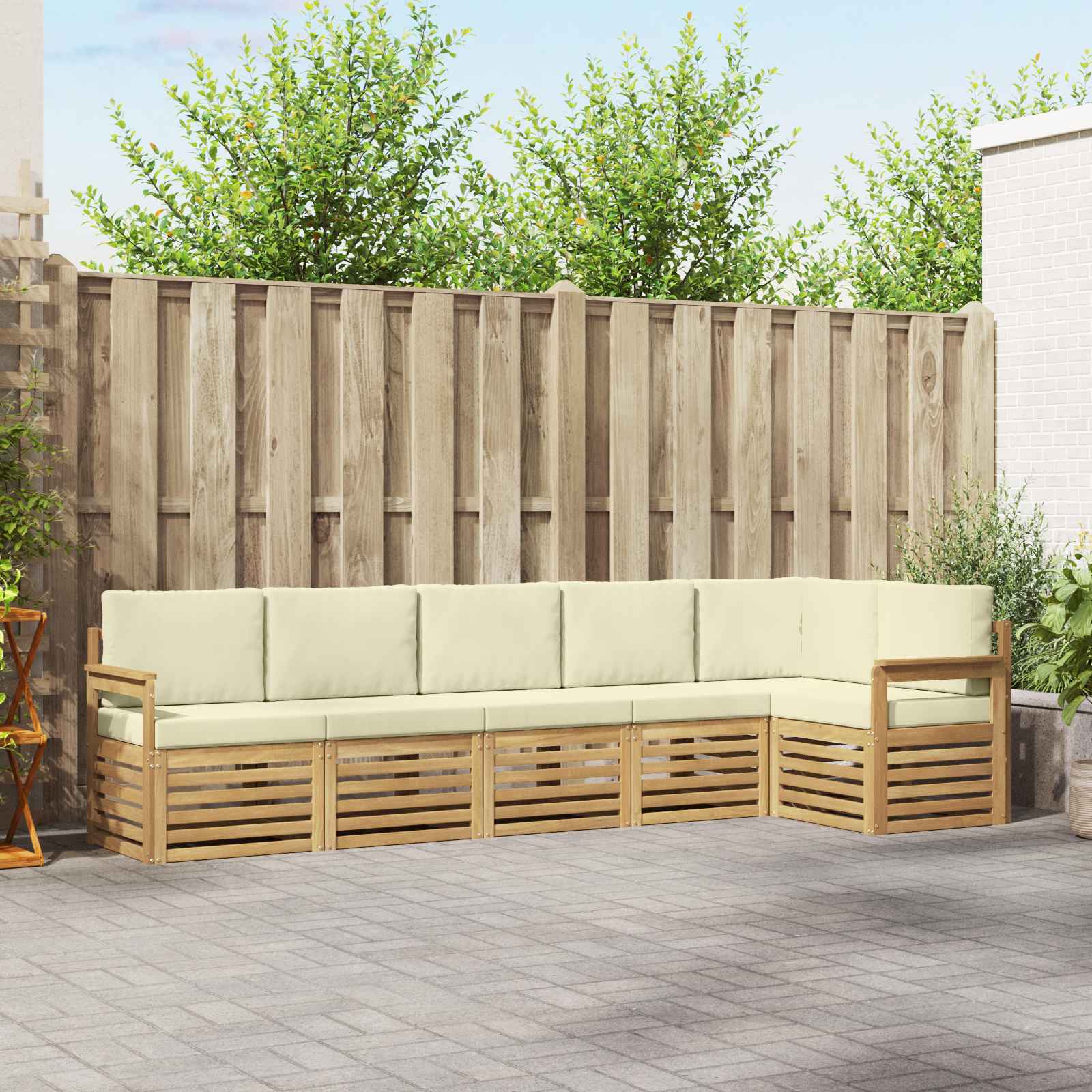 vidaXL Sofa-Sets 6 pcs Naturel Massief Acaciahout