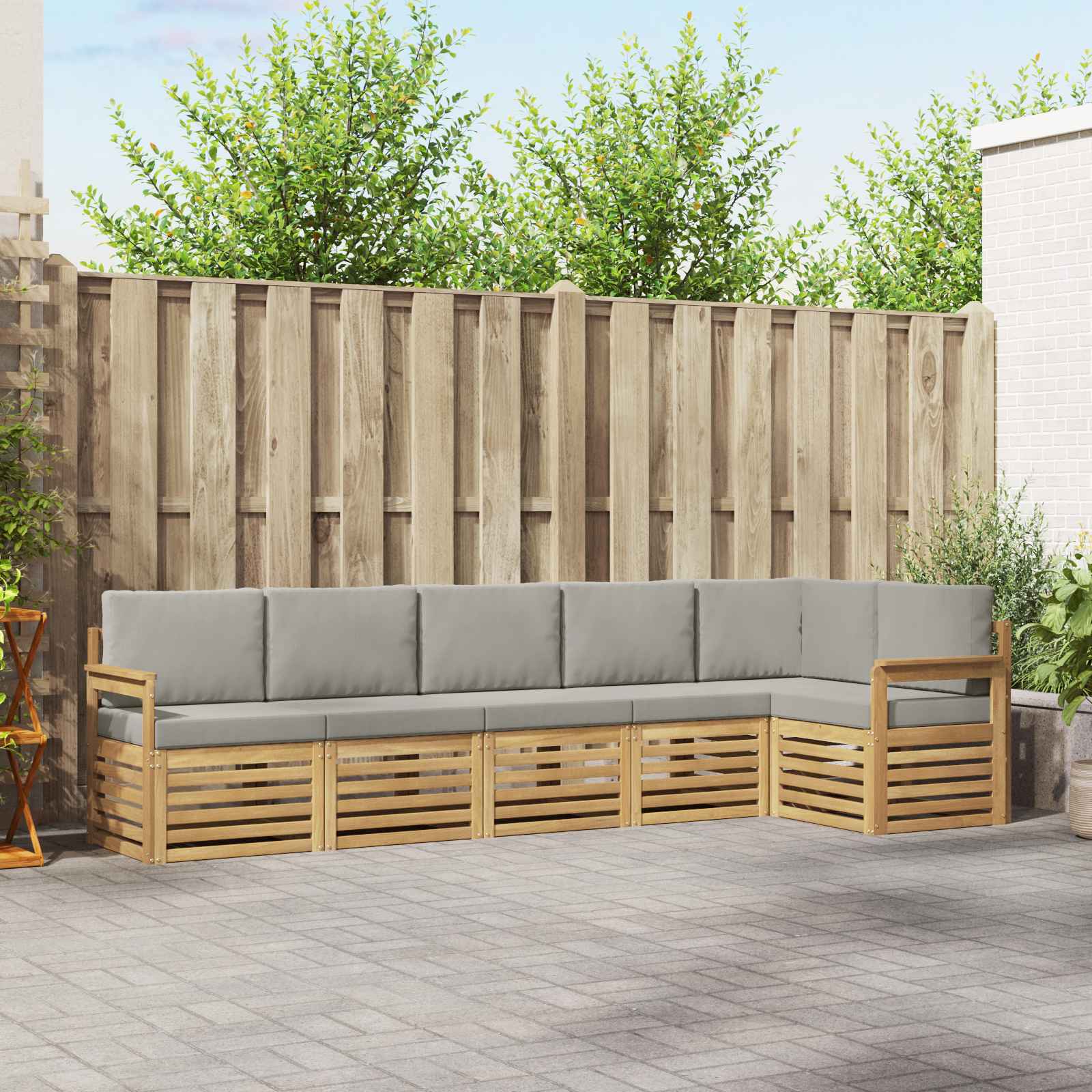 vidaXL Sofa-Sets 6 pcs Naturel Massief Acaciahout