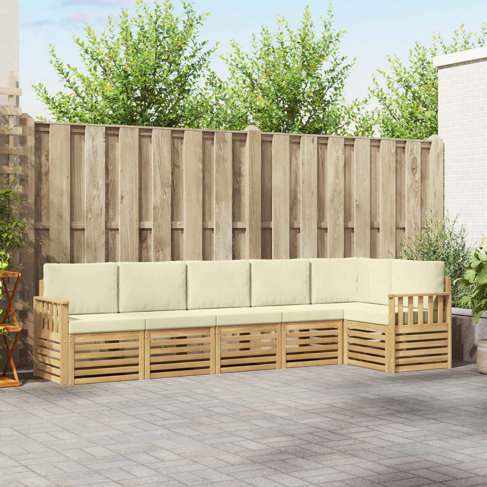 vidaXL Sofa-Sets 6 pcs Naturel Massief Acaciahout