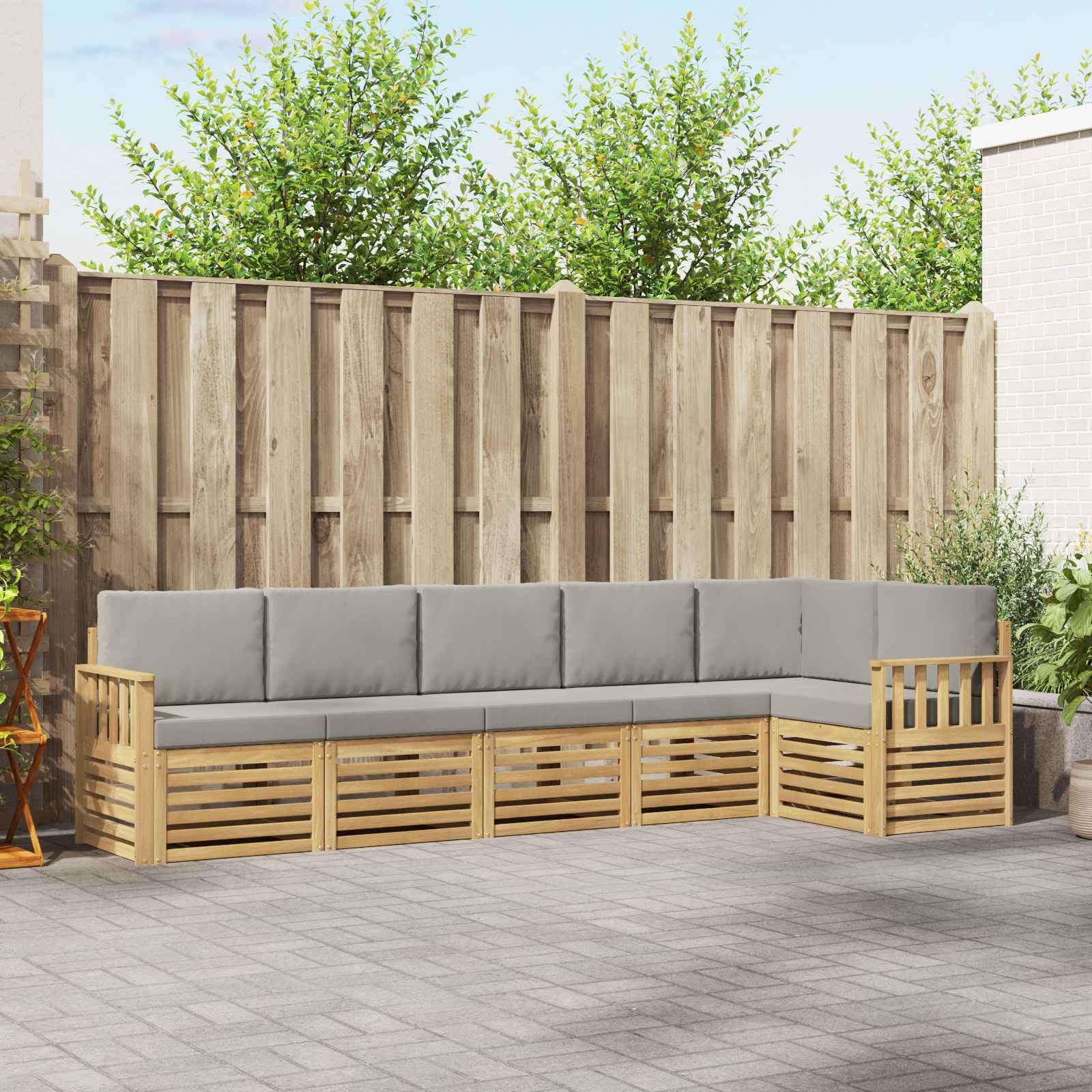 vidaXL Sofa-Sets 6 pcs Naturel Massief Acaciahout