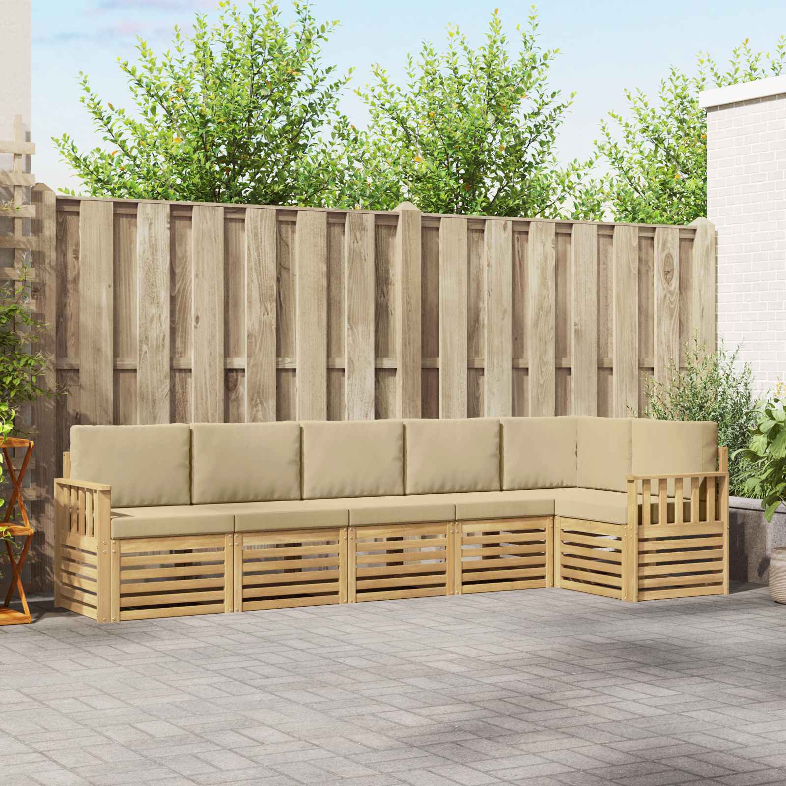 vidaXL Sofa-Sets 6 pcs Naturel Massief Acaciahout