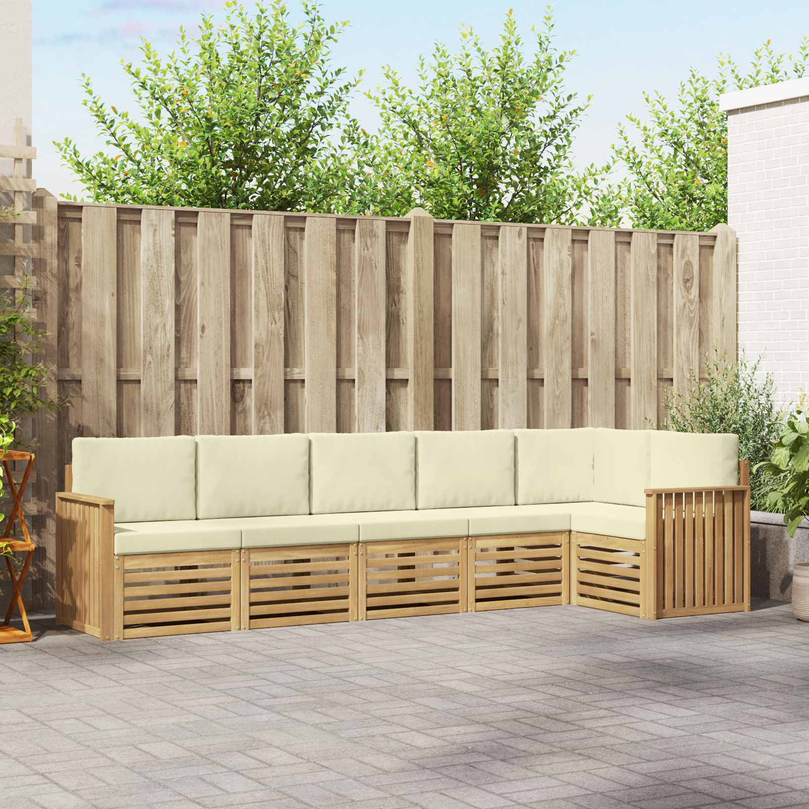 vidaXL Sofa-Sets 6 pcs Naturel Massief Acaciahout