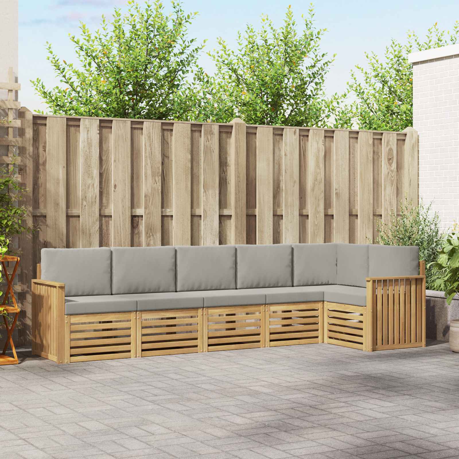 vidaXL Sofa-Sets 6 pcs Naturel Massief Acaciahout