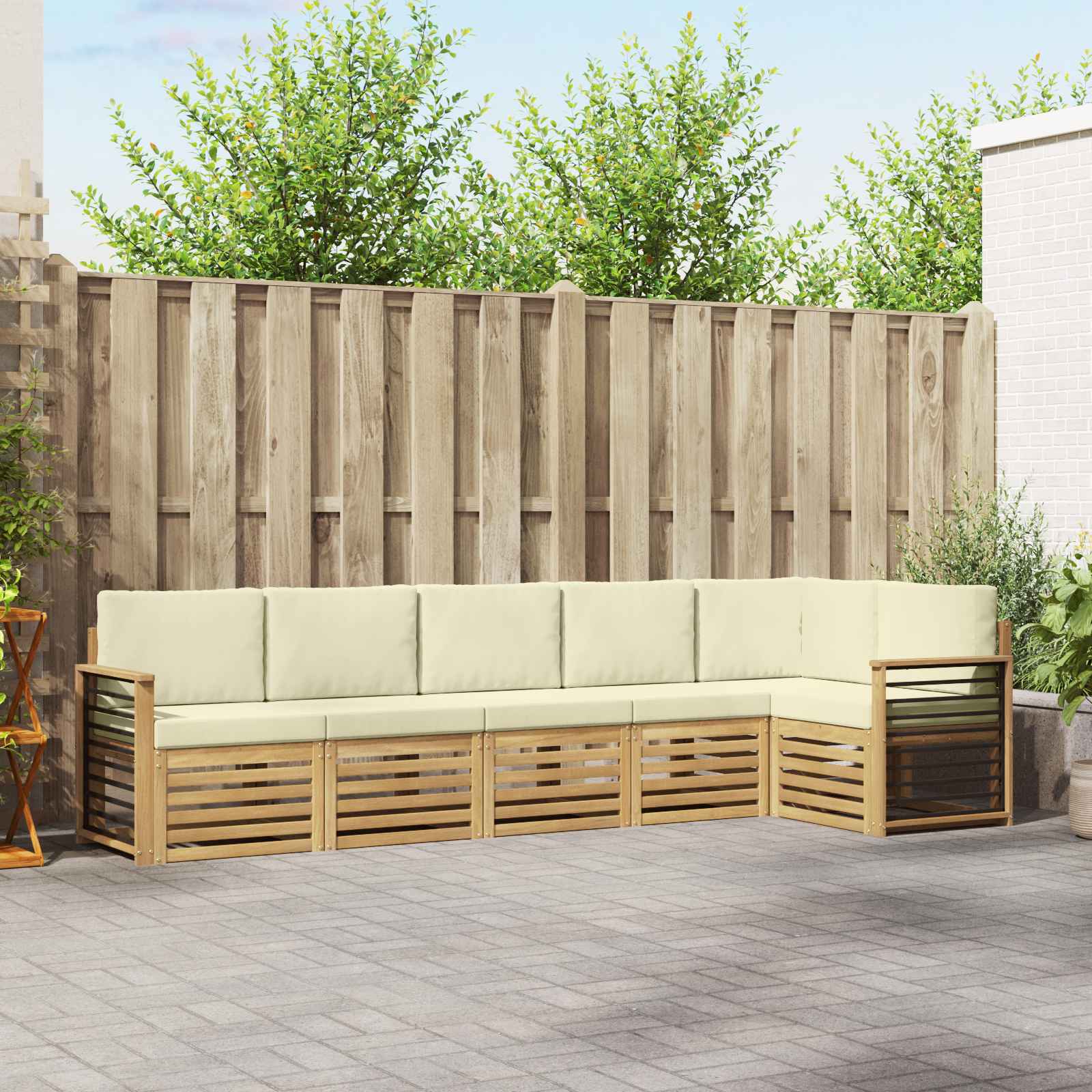 vidaXL Sofa-Sets 6 pcs Naturel Massief Acaciahout