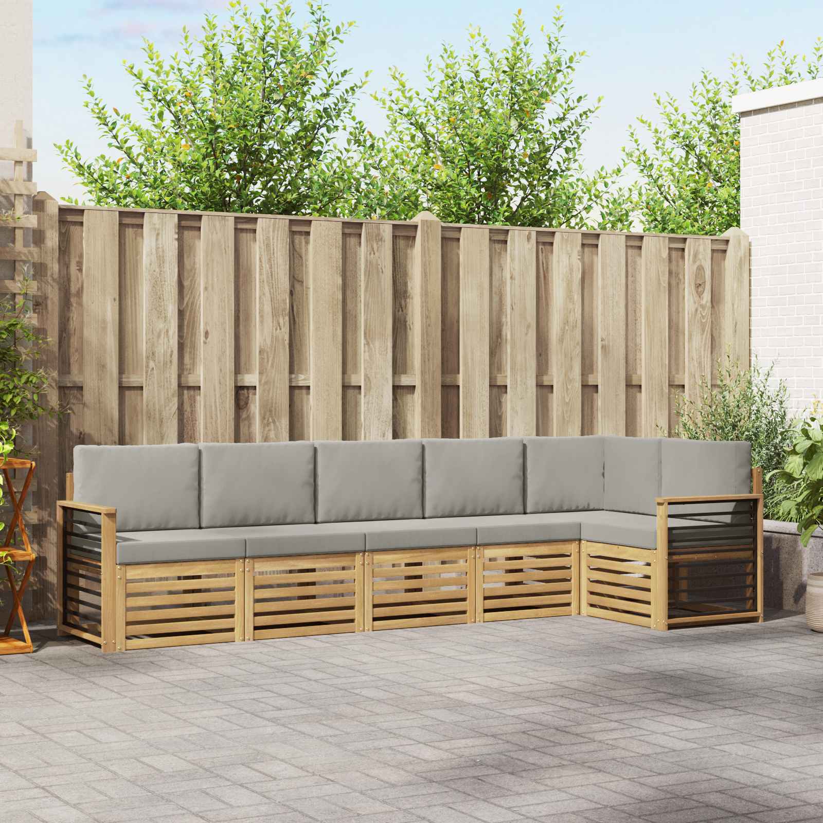 vidaXL Sofa-Sets 6 pcs Naturel Massief Acaciahout