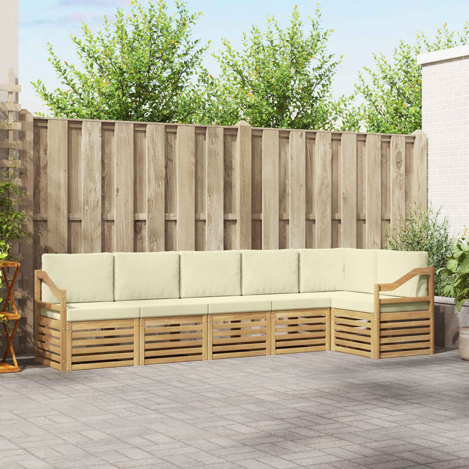vidaXL Sofa-Sets 6 pcs Naturel Massief Acaciahout