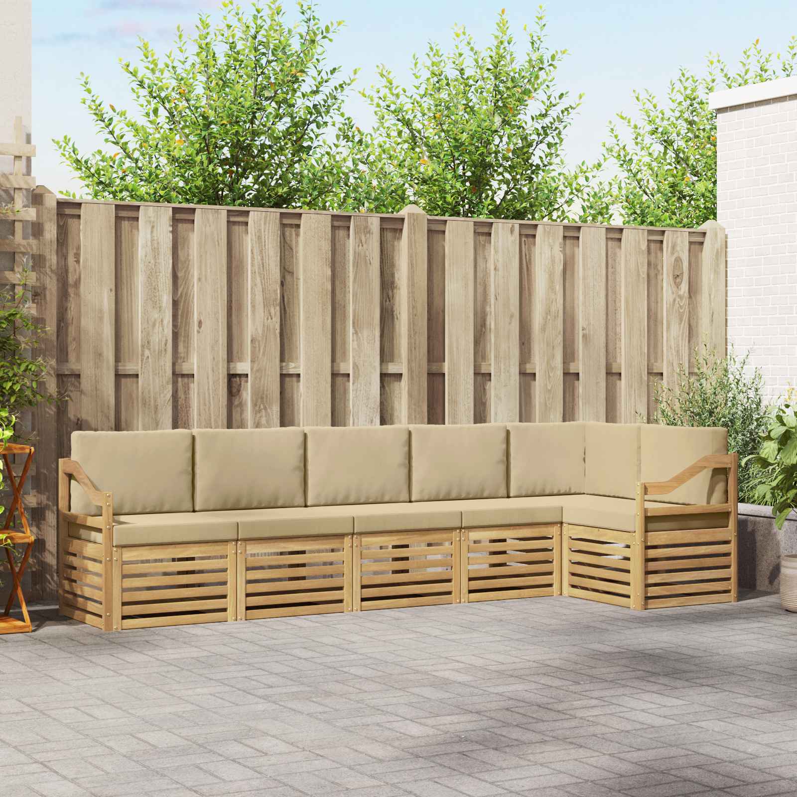 vidaXL Sofa-Sets 6 pcs Naturel Massief Acaciahout