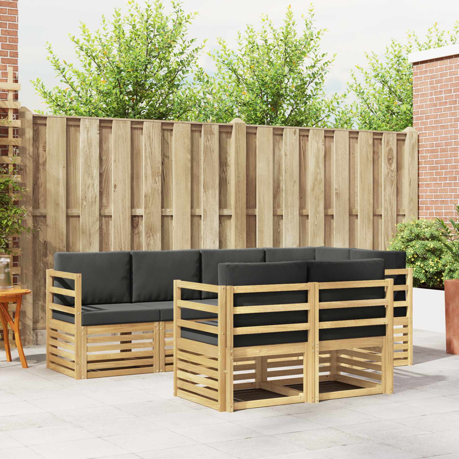 vidaXL Sofa-Sets 7 pcs Naturel Massief Acaciahout