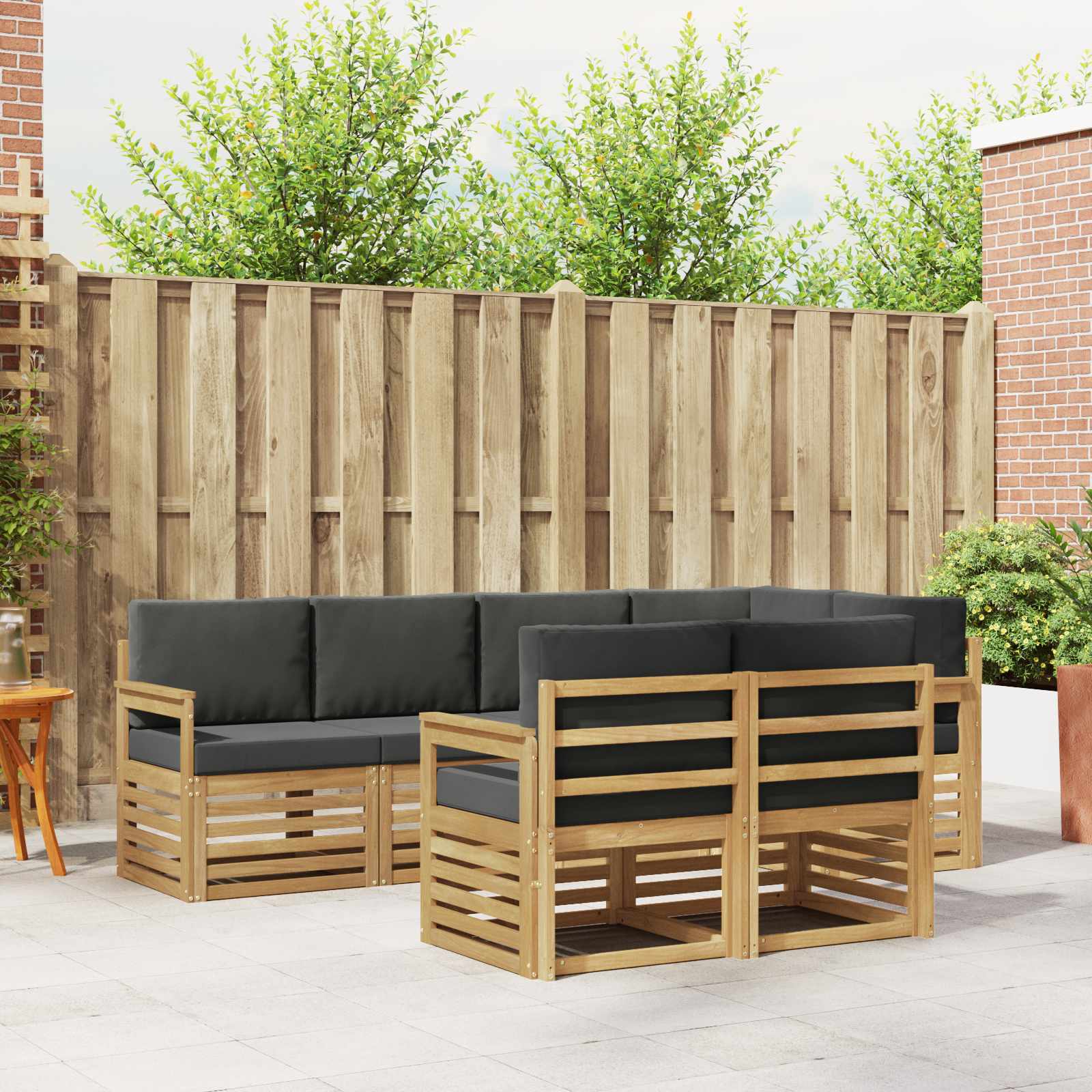 vidaXL Sofa-Sets 7 pcs Naturel Massief Acaciahout